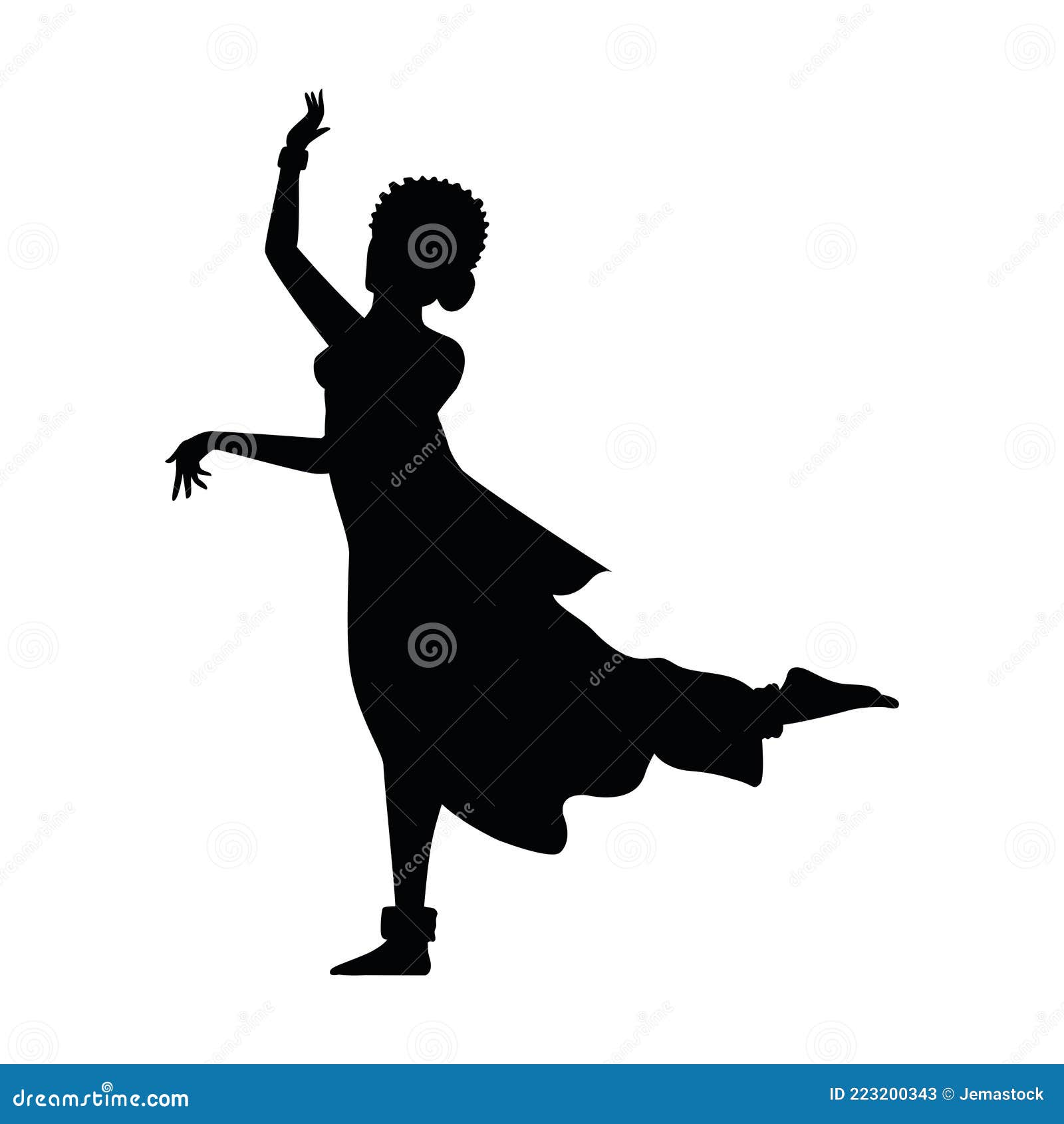 Silhouette Little Girl Dancing Stock Vector Illustration of party