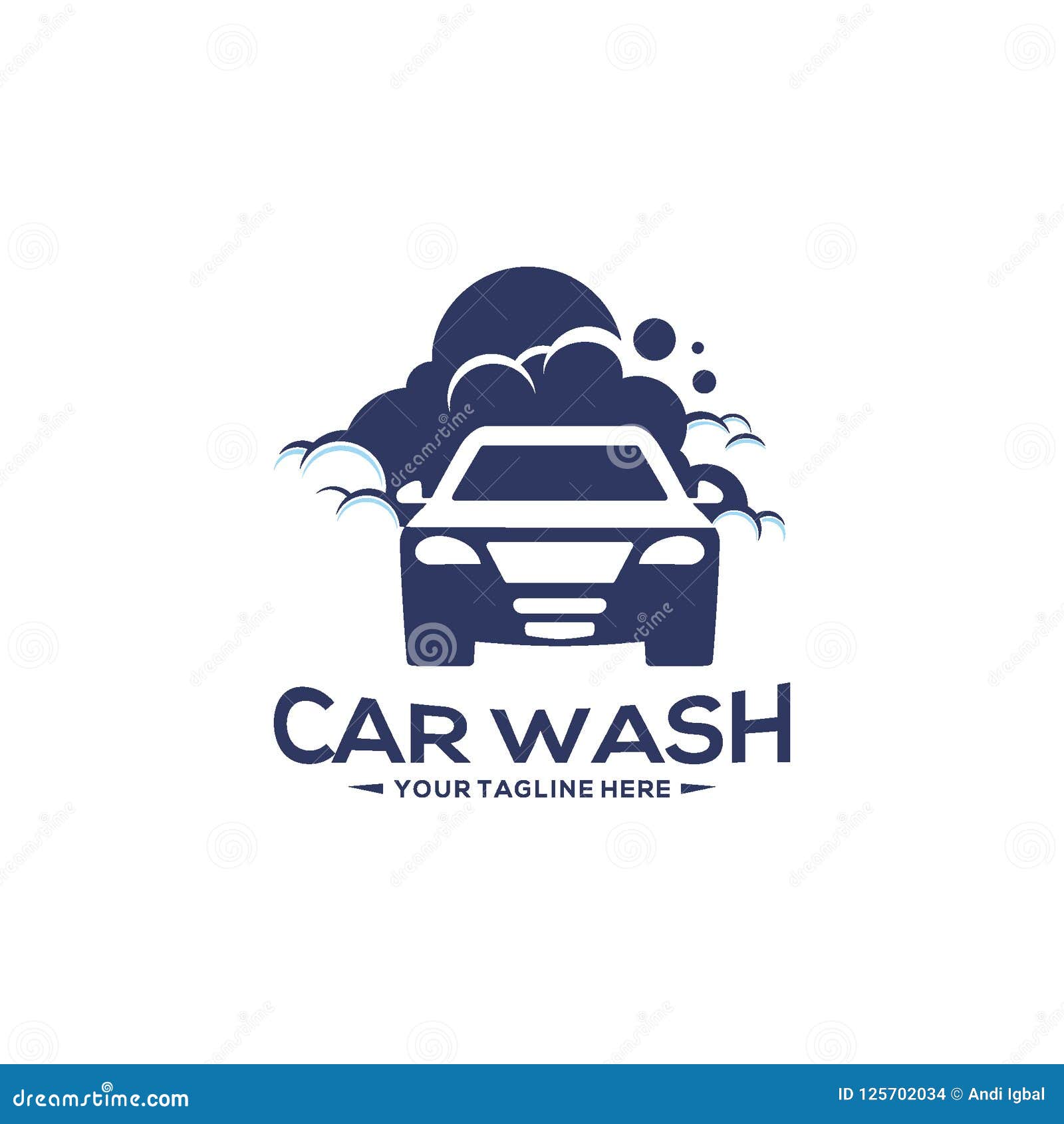 Silhouette Logo Design Concept Car Wash Logo Vector Template