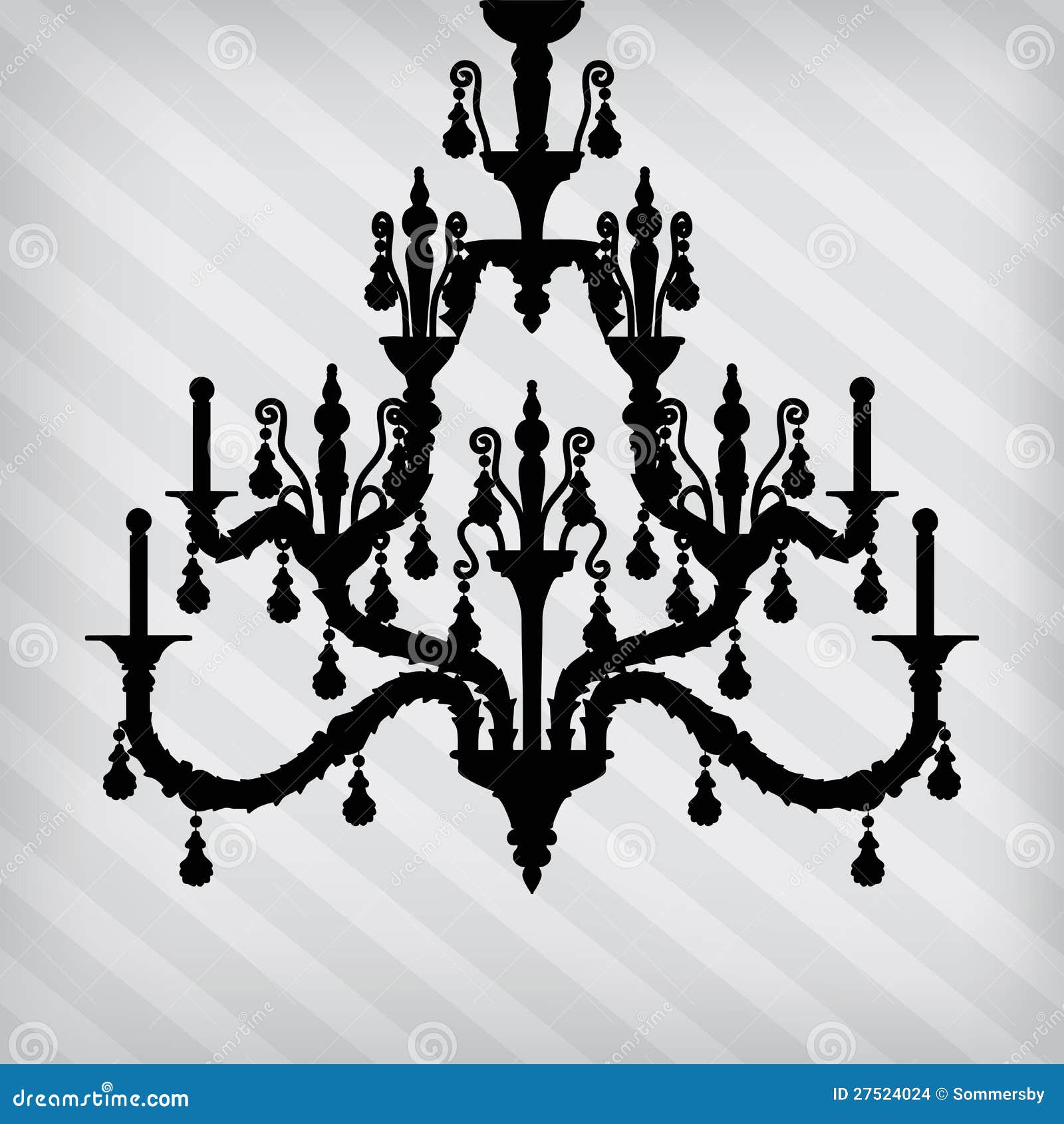 Silhouette of Luxury Chandelier Stock Vector Illustration of shiny
