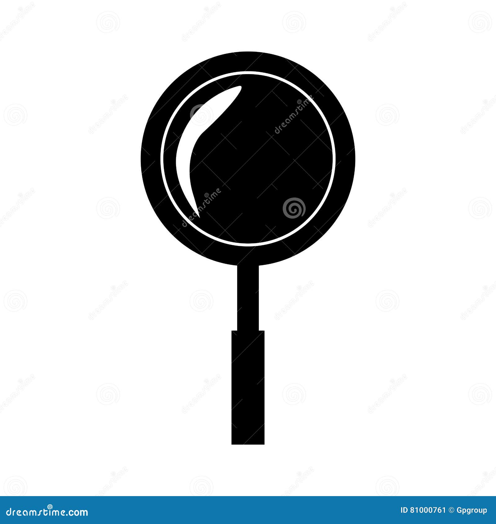 Silhouette with Magnifying Glass Monochrome Stock Vector - Illustration ...