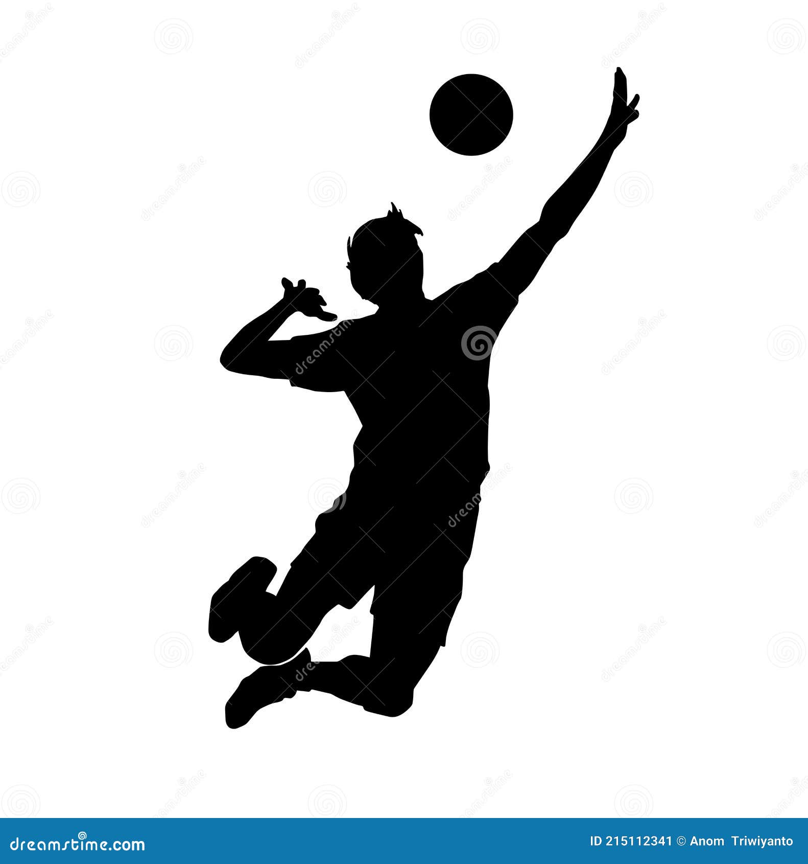 Male Volley Player Silhouette Stock Vector - Illustration of abstract ...