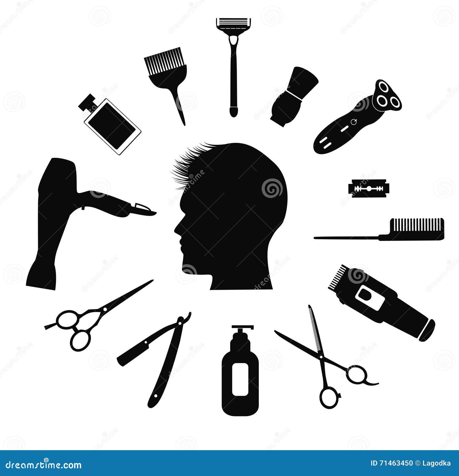 Silhouette of Man with Barber Tools. Stock Vector - Illustration of hairstyle, elegant: 71463450 Silhouette of Man with Barber Tools. Stock Vector - Illustration of hairstyle, elegant: 71463450