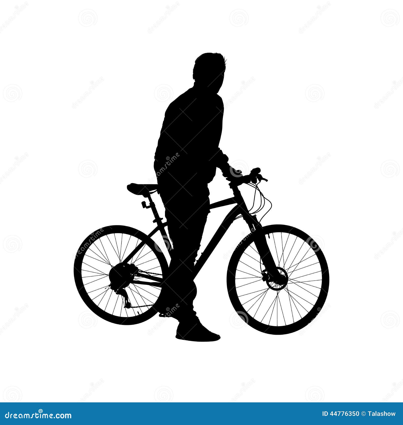 Silhouette Man on a Bicycle Stock Vector Illustration of biking