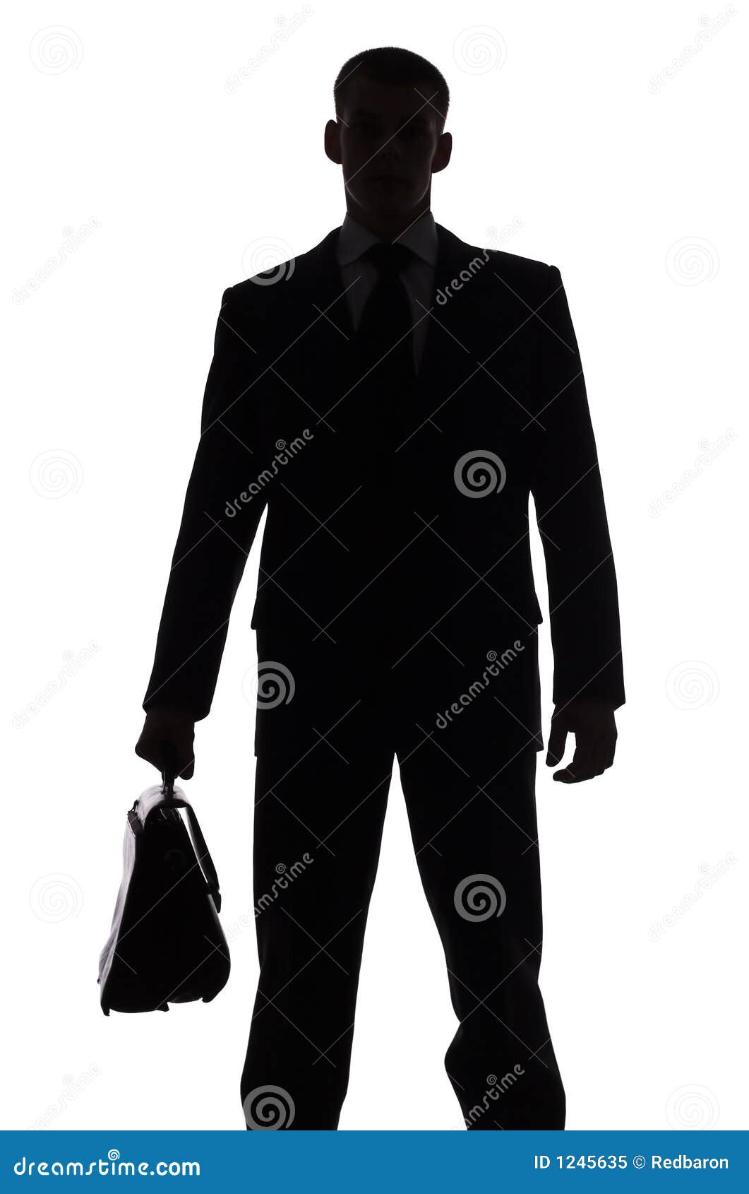 Silhouette Of Man With Suitcase Stock Image Image of folder
