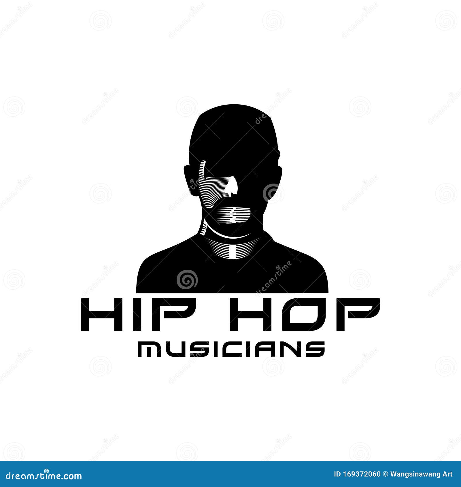 Silhouette Man Using Cap Hip Hop Musician Logo Ideas Inspiration