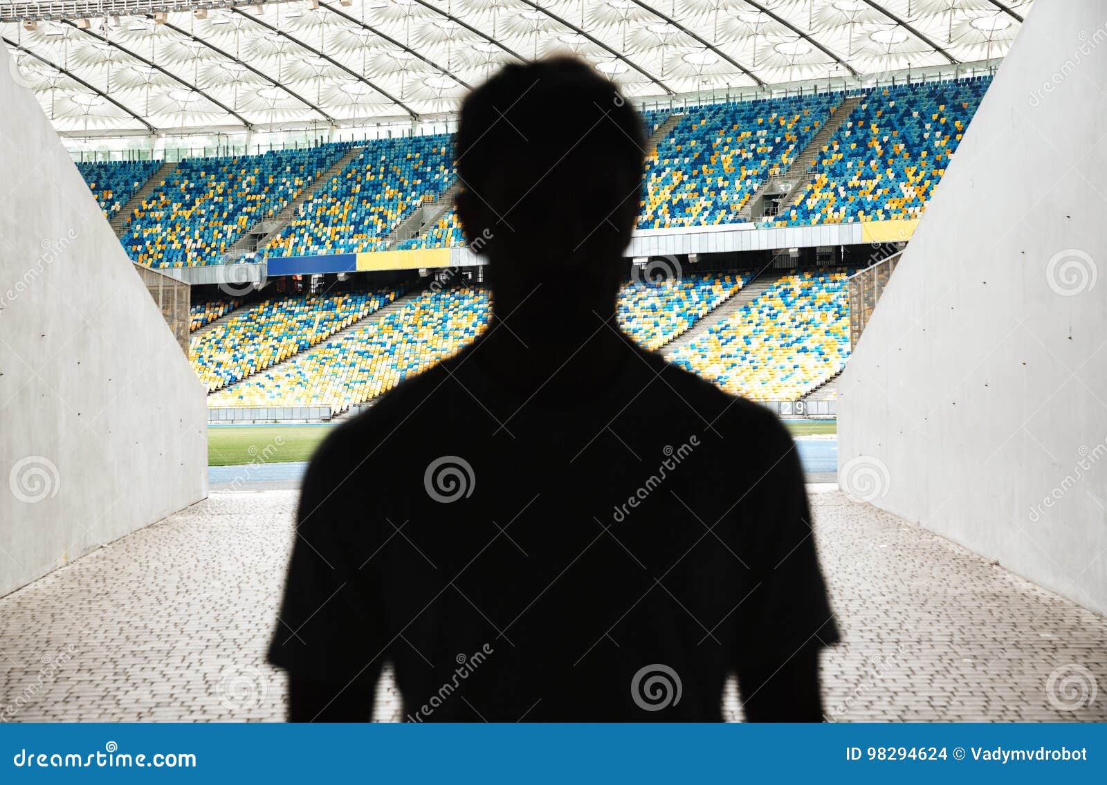 Silhouette Of A Man Walking Throught The Entrance Stock Photo - Image ... Silhouette Man Walking Tunnel