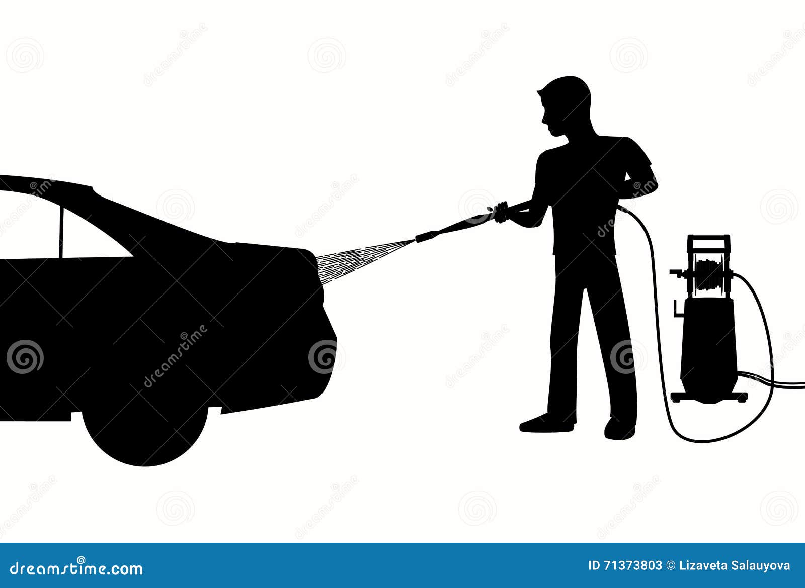 Download Silhouette Of Man Washing A Car Stock Vector ...