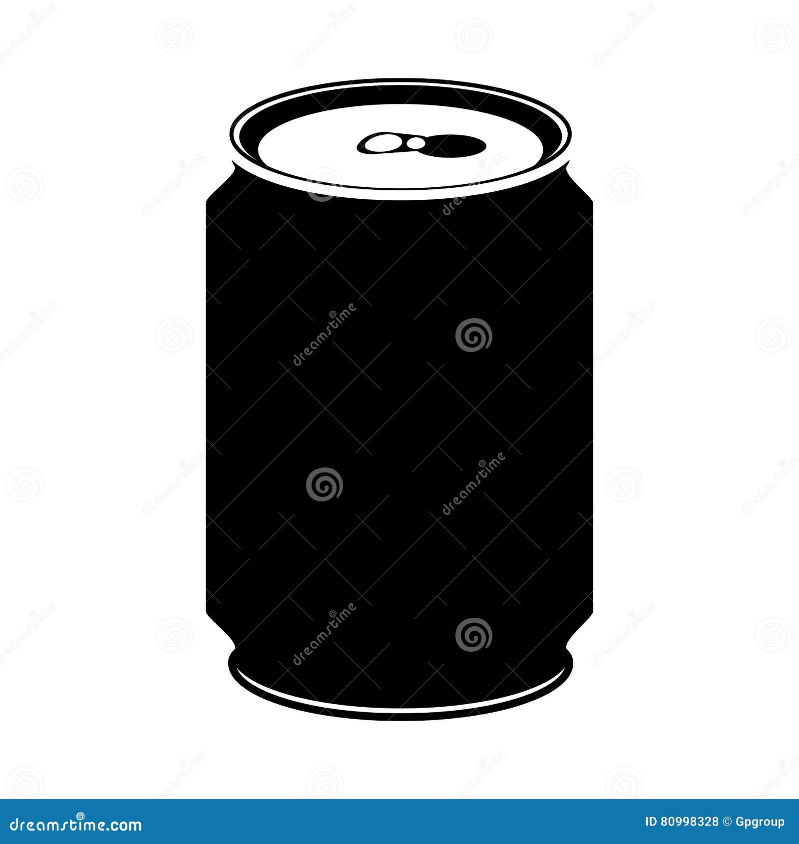 Silhouette Monochrome with Canned Drink Stock Vector Illustration of