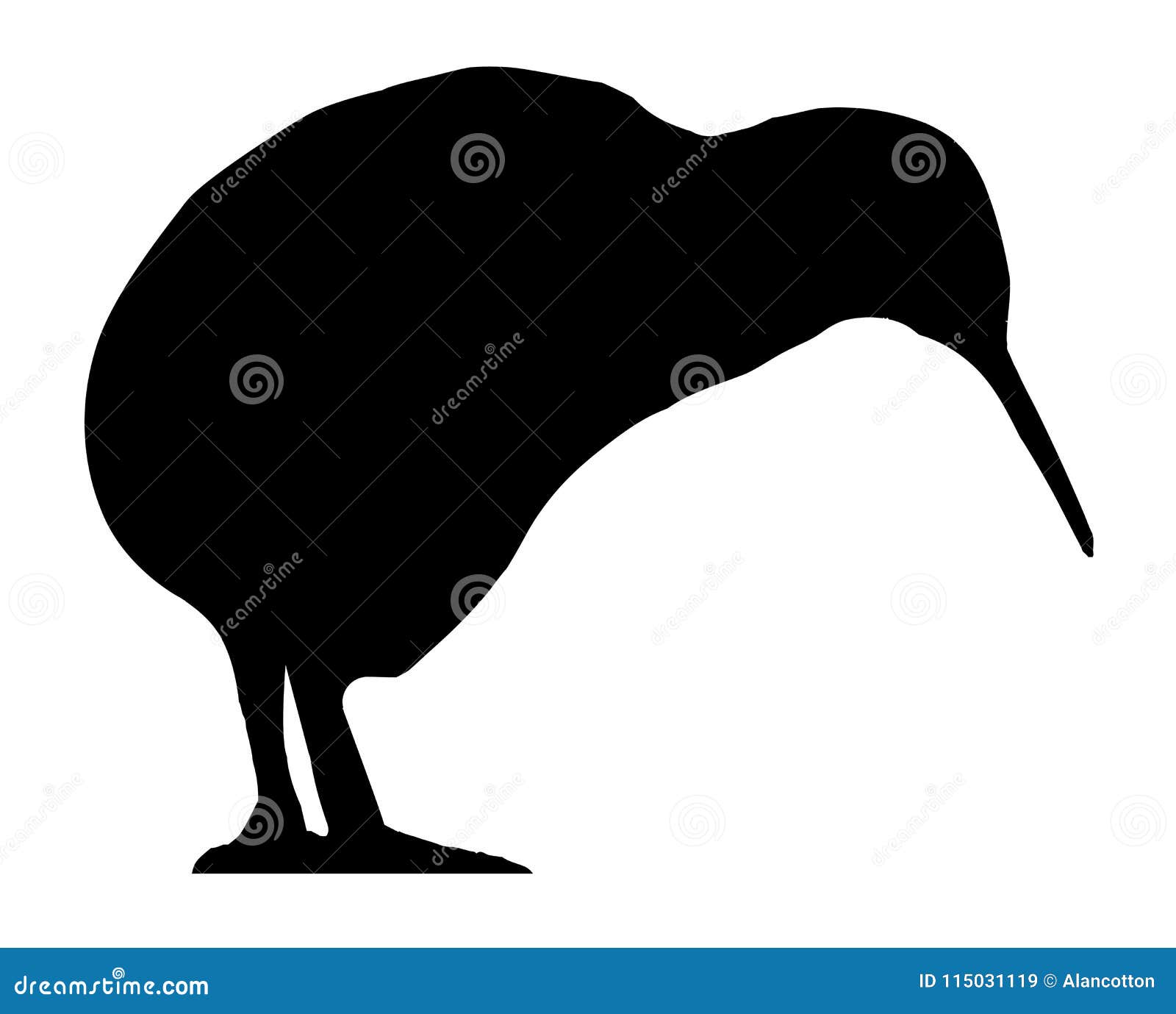 New Zealand Icon Kiwi Silhouette Stock Vector - Illustration of sign,  outline: 115031119