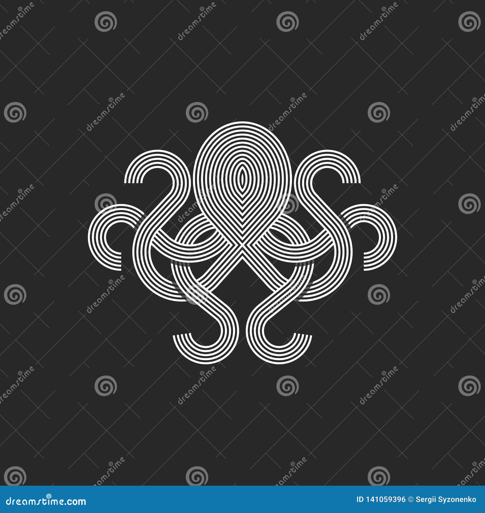 Download Silhouette Octopus Logo Monogram, Mockup Seafood ...