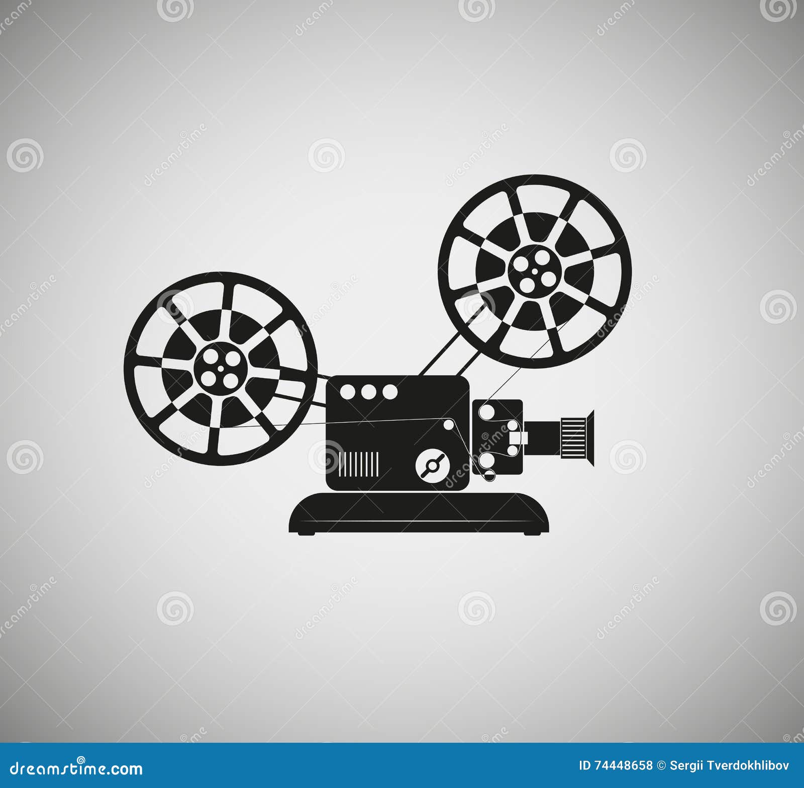 Silhouette of the Old Film Projector Stock Vector - Illustration