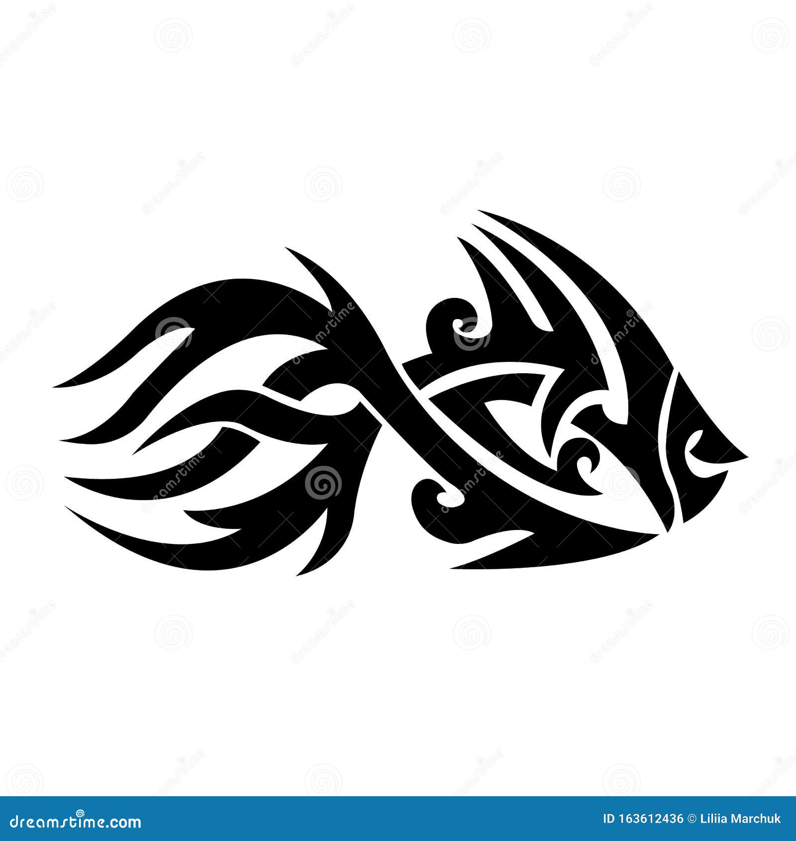Download The Silhouette, The Outline Of A Goldfish Is Drawn In ...