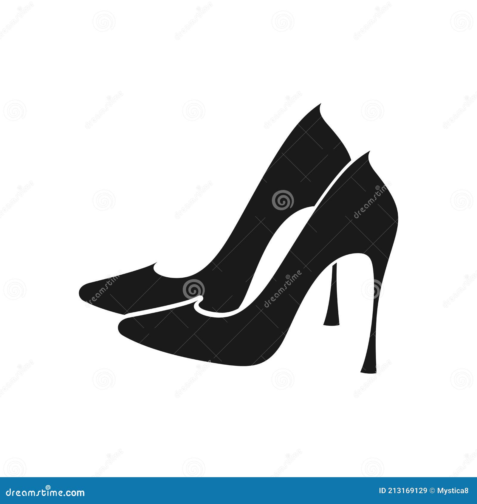 Silhouette of a Pair of Ladies High Heels Shoes for Fashion Design Stock Vector - Illustration of heels, ladies: