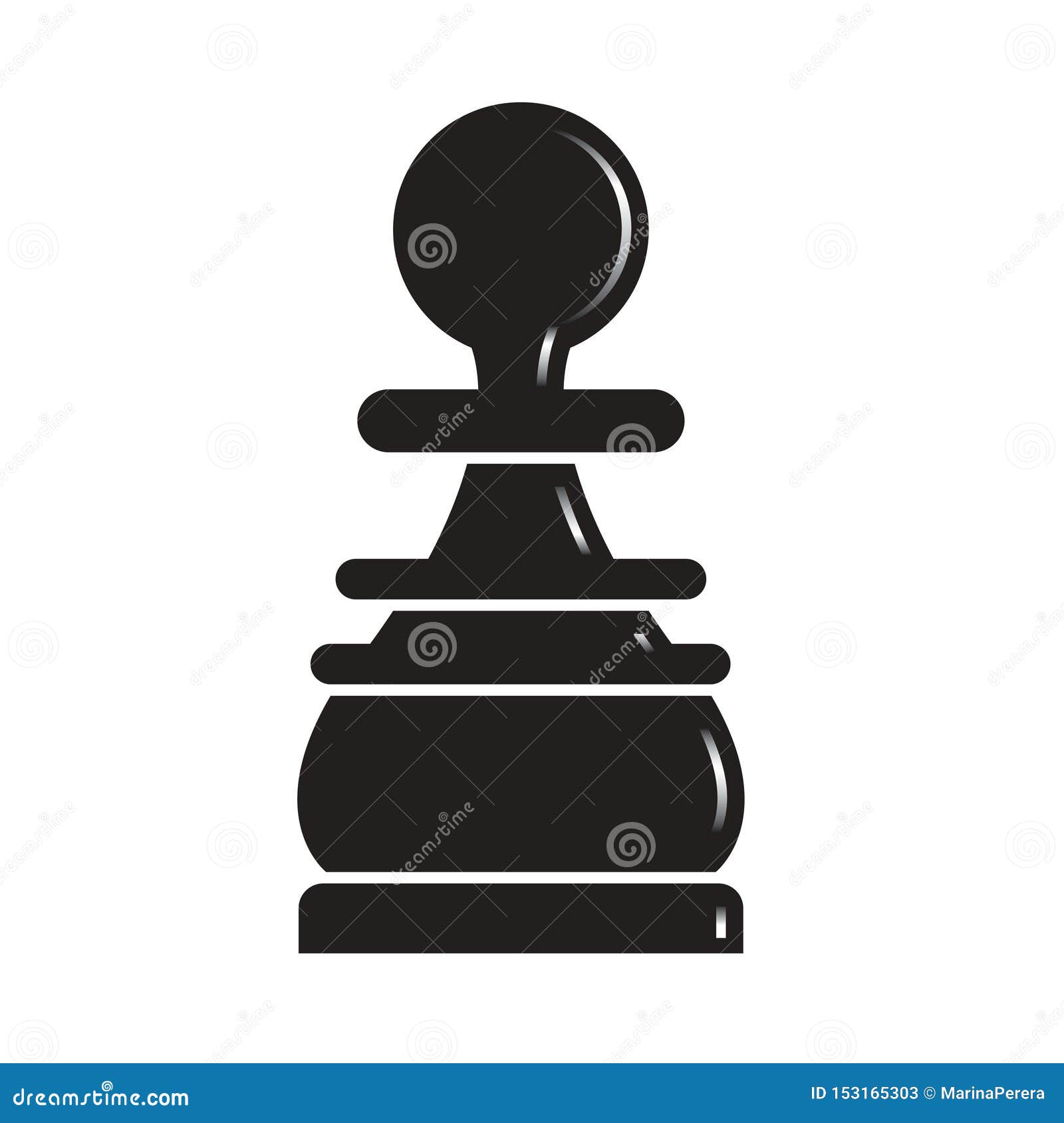 Silhouette of a pawn chess piece Royalty Free Vector Image