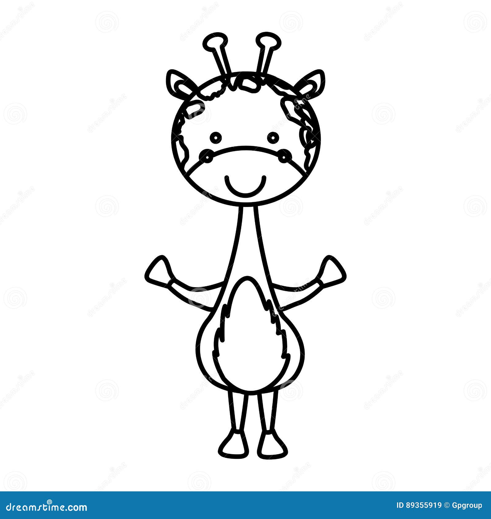 Silhouette Picture Cute Giraffe Animal Stock Illustration ...