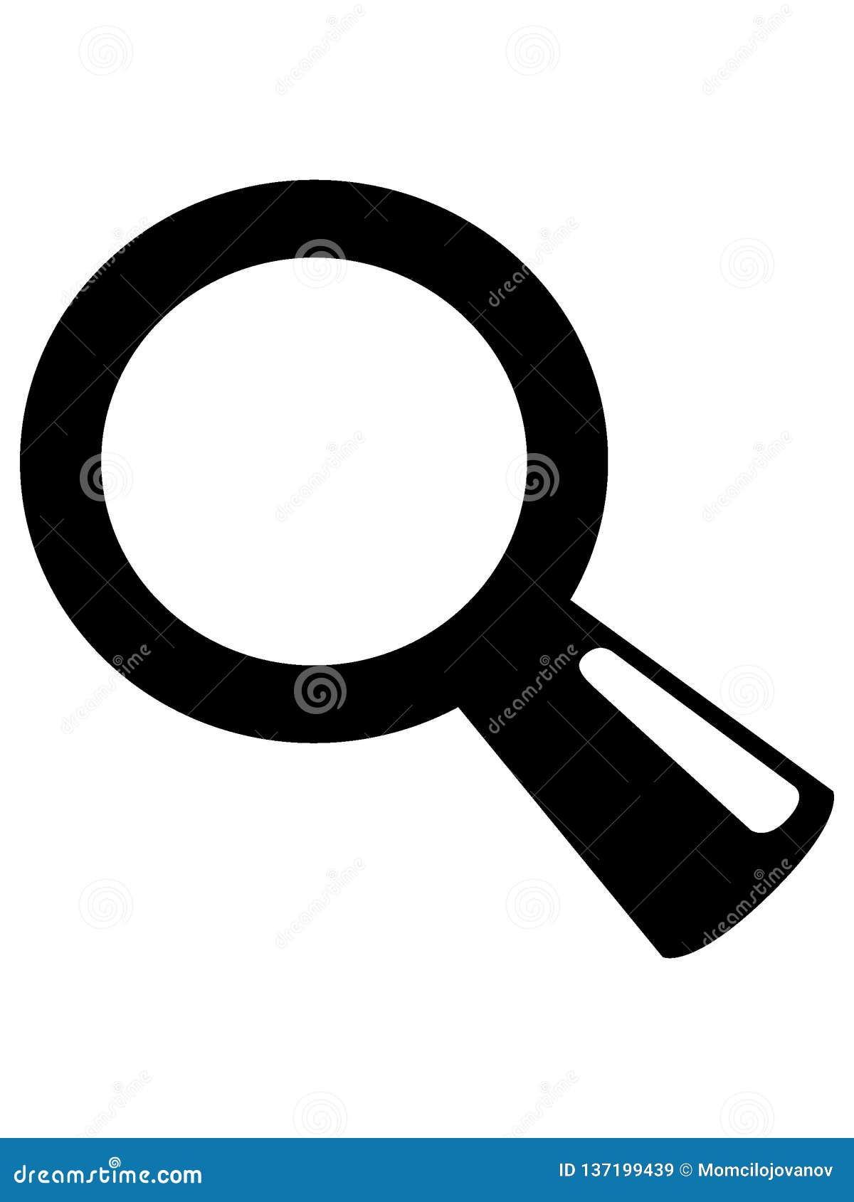 Silhouette Picture of a Magnifying Glass Stock Vector Illustration of