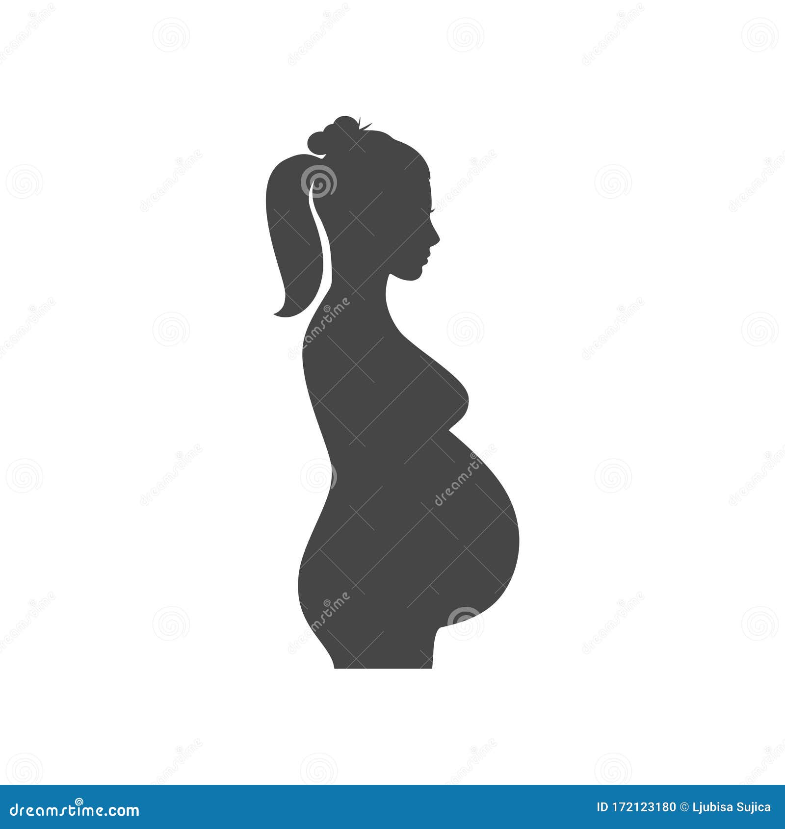 Silhouette Pregnant Woman - Illustration Stock Vector - Illustration of ...