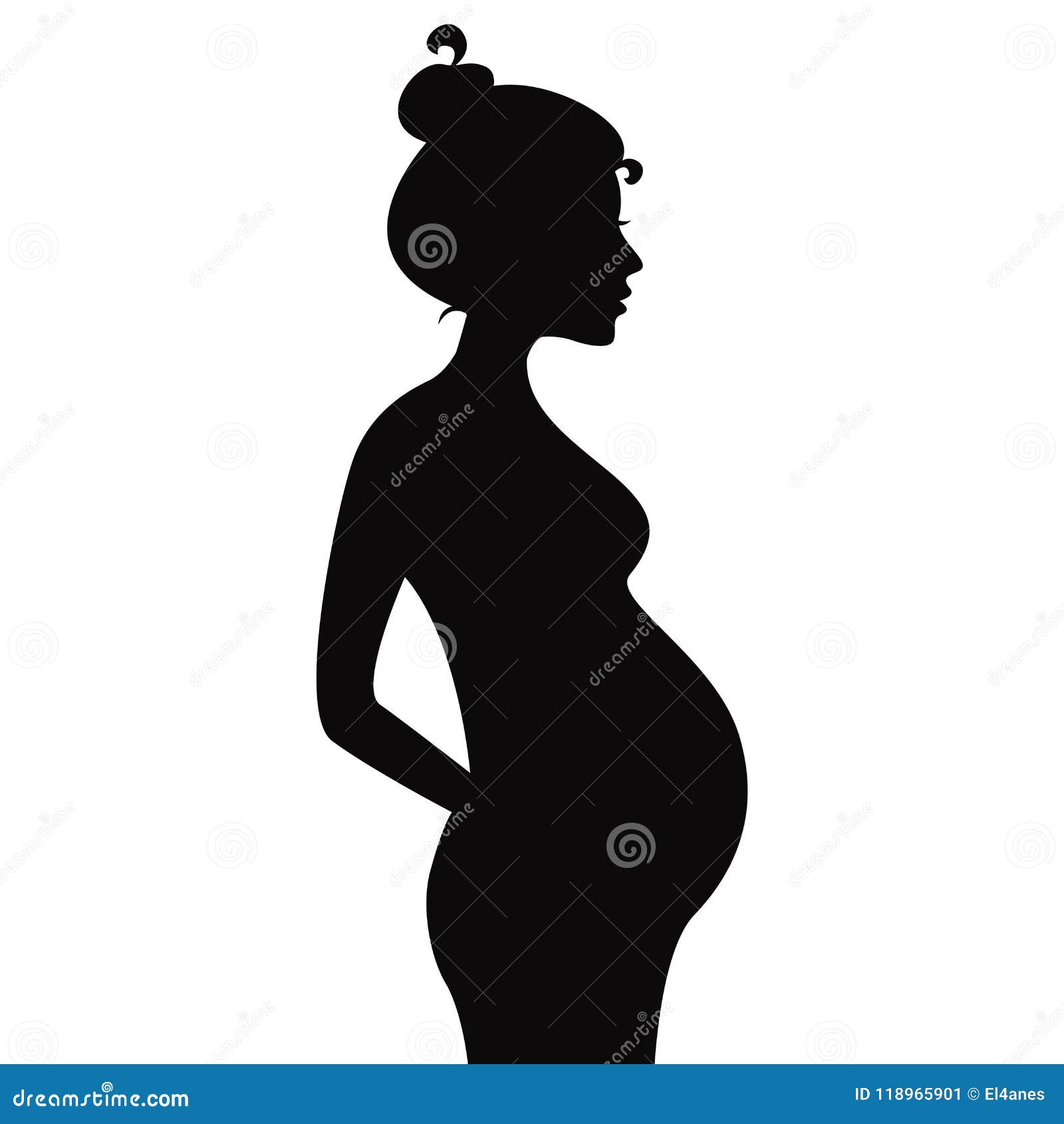 Silhouette of the Pregnant Woman Stock Vector - Illustration of body ...