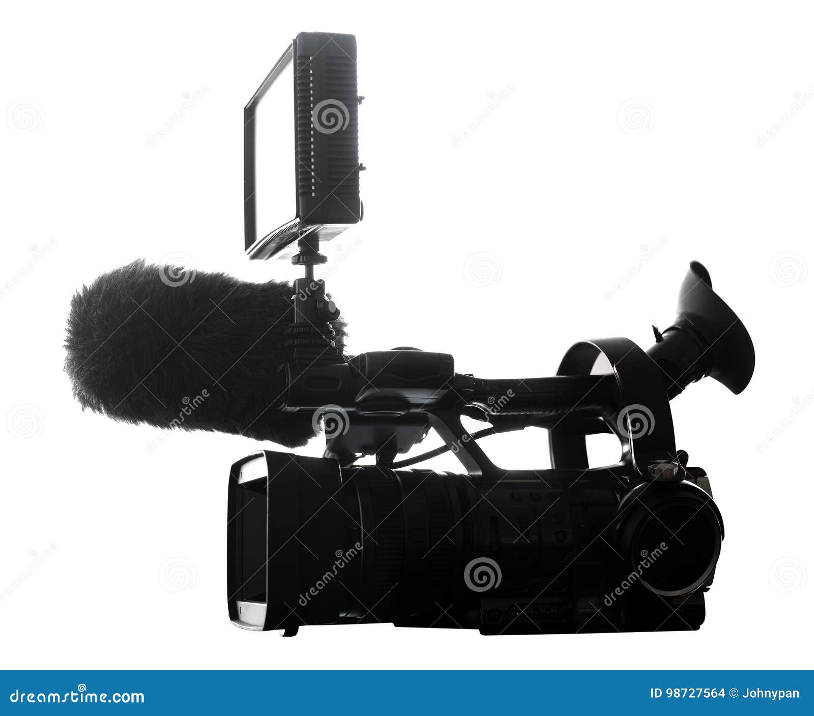 silhouette of a profesional video camera