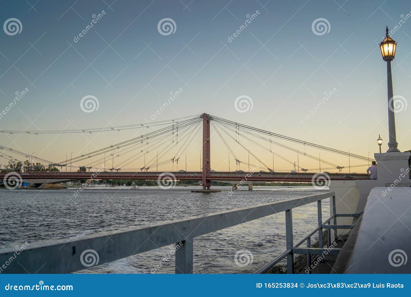 silhouette puente colgante ing marcial candioti over santa fe river against sky