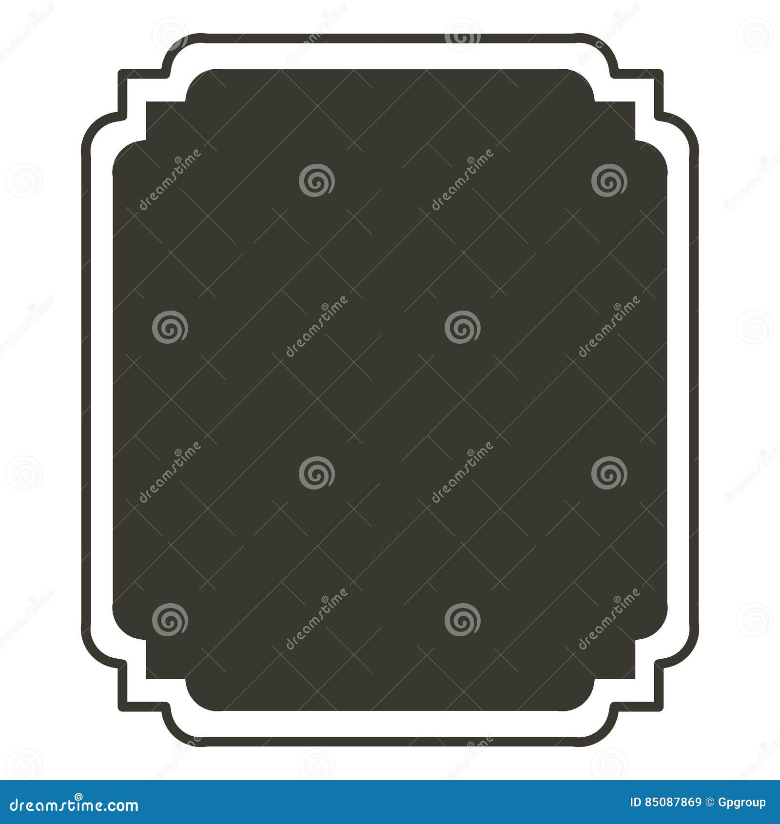 Silhouette Rectangle Border Heraldic Decorative Frame ...