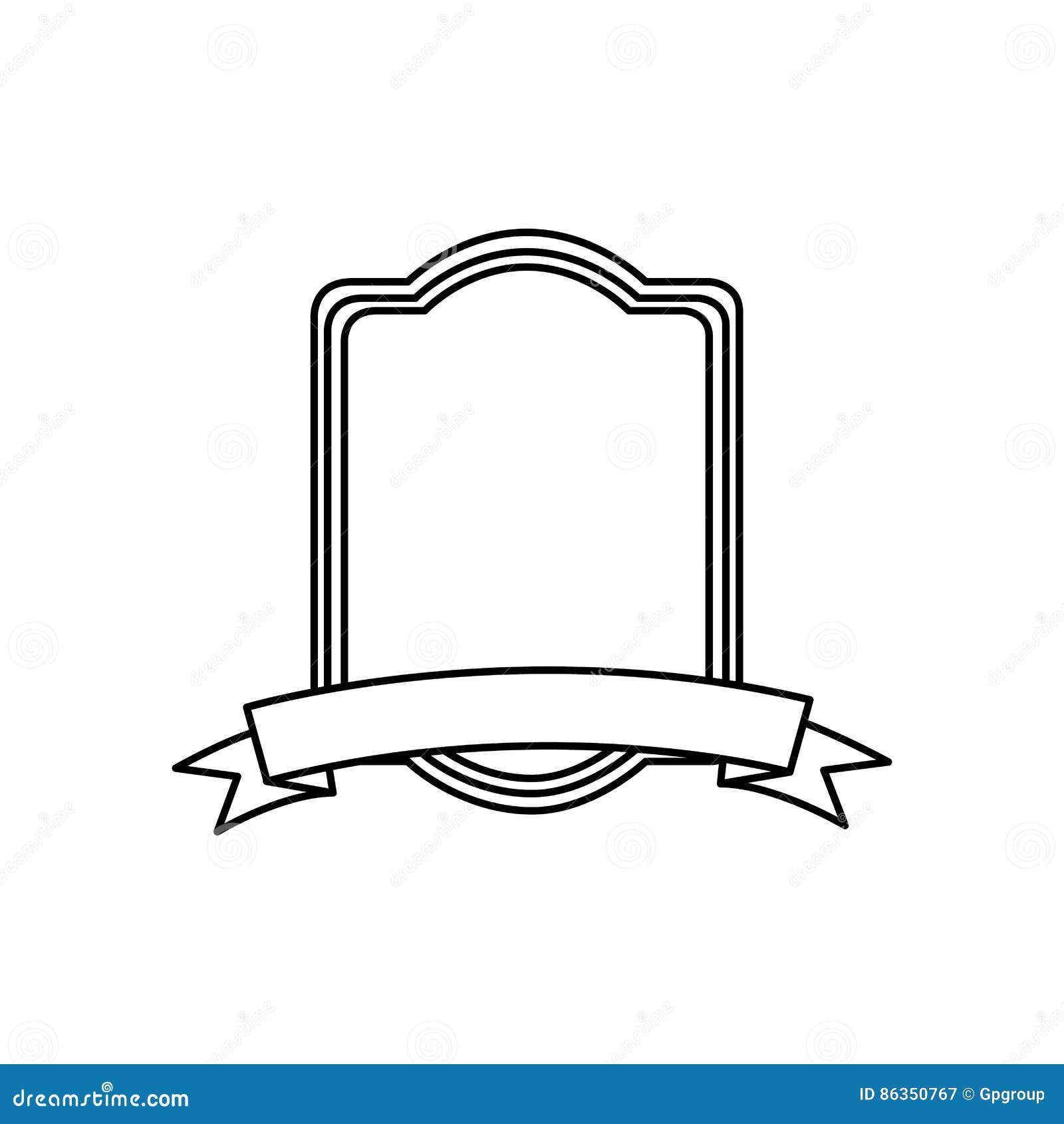 Silhouette Rectangle Heraldic Border Design Stock Illustration ...