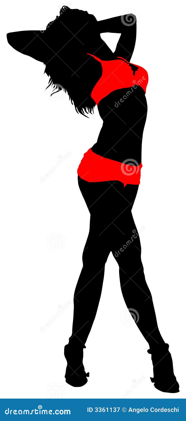 Silhouette Red Underwear stock illustration. Illustration of digital -  3361137