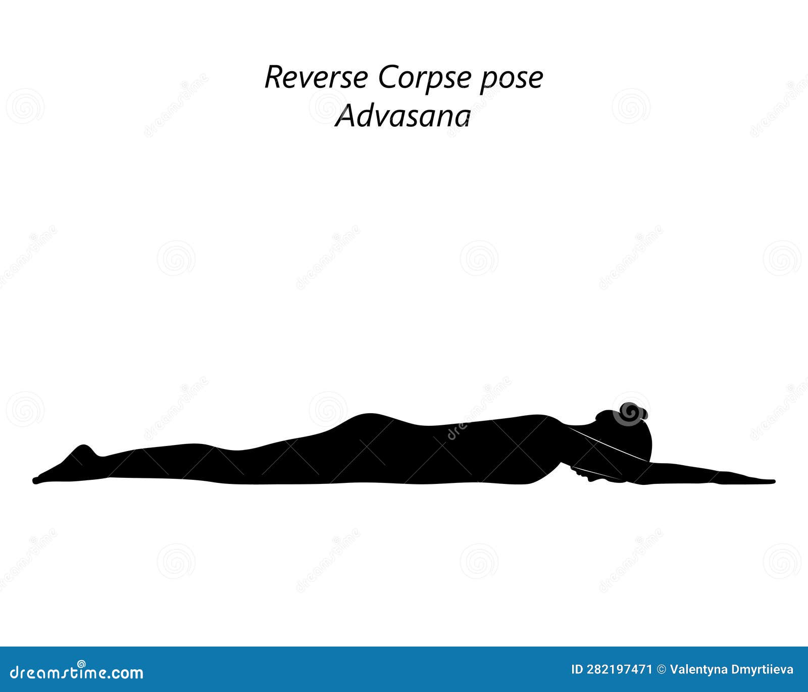 .silhouette. Reverse Corpse Pose. Advasana. Stock Vector - Illustration ...