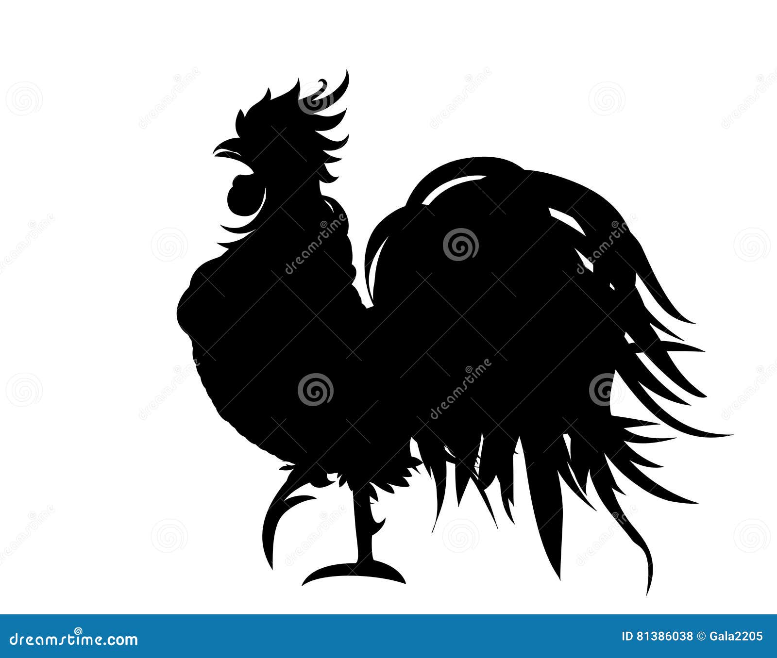 Silhouette Rooster. Vector. Monochrome Stock Vector - Illustration