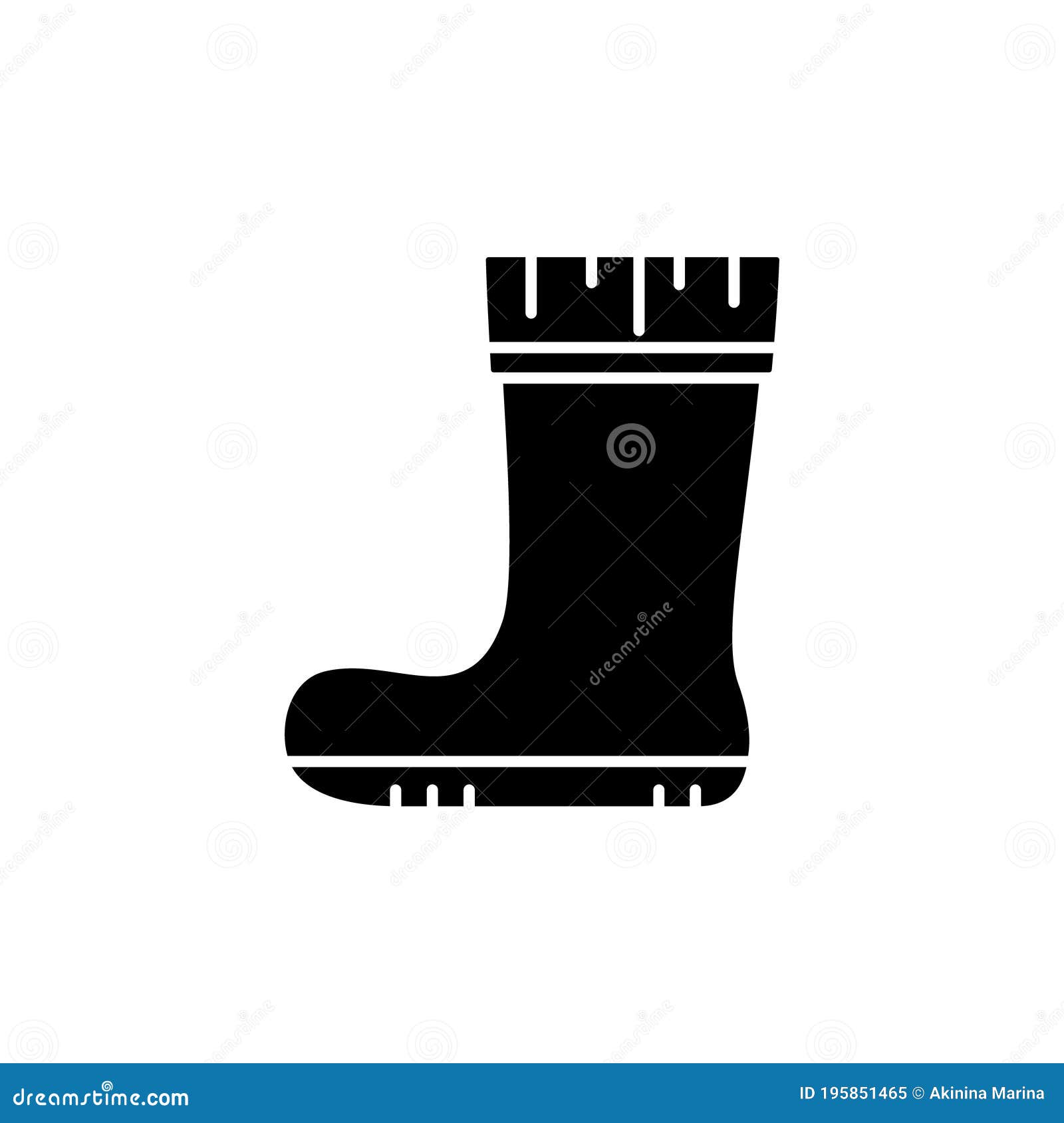 Silhouette Rubber Boot. Autumn Shoes for Rainy Weather, Gardening ...