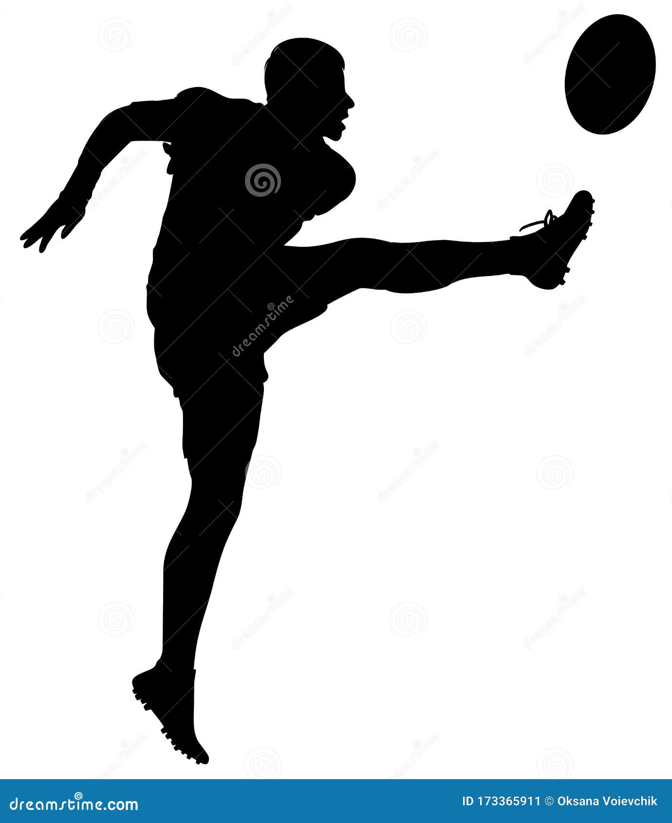 Silhouette of a Rugby Player Vector Stock Vector - Illustration of ...