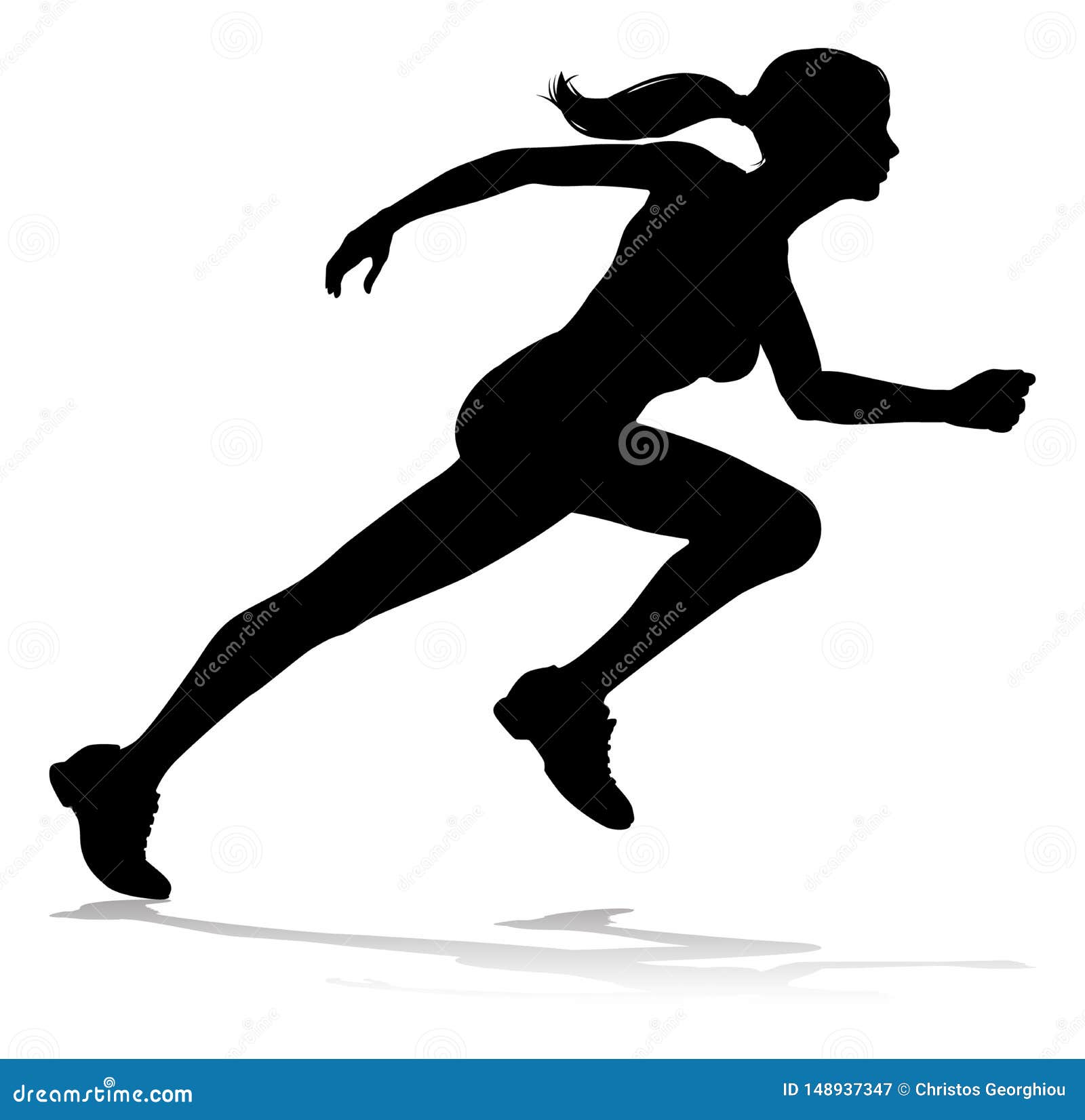 runner racing track and field silhouette