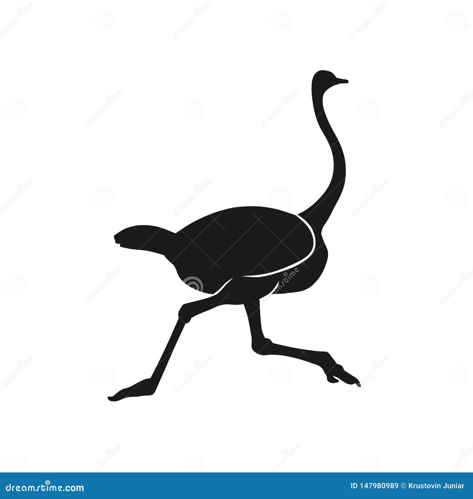 Download Silhouette Running Ostrich Vector Stock Vector ...