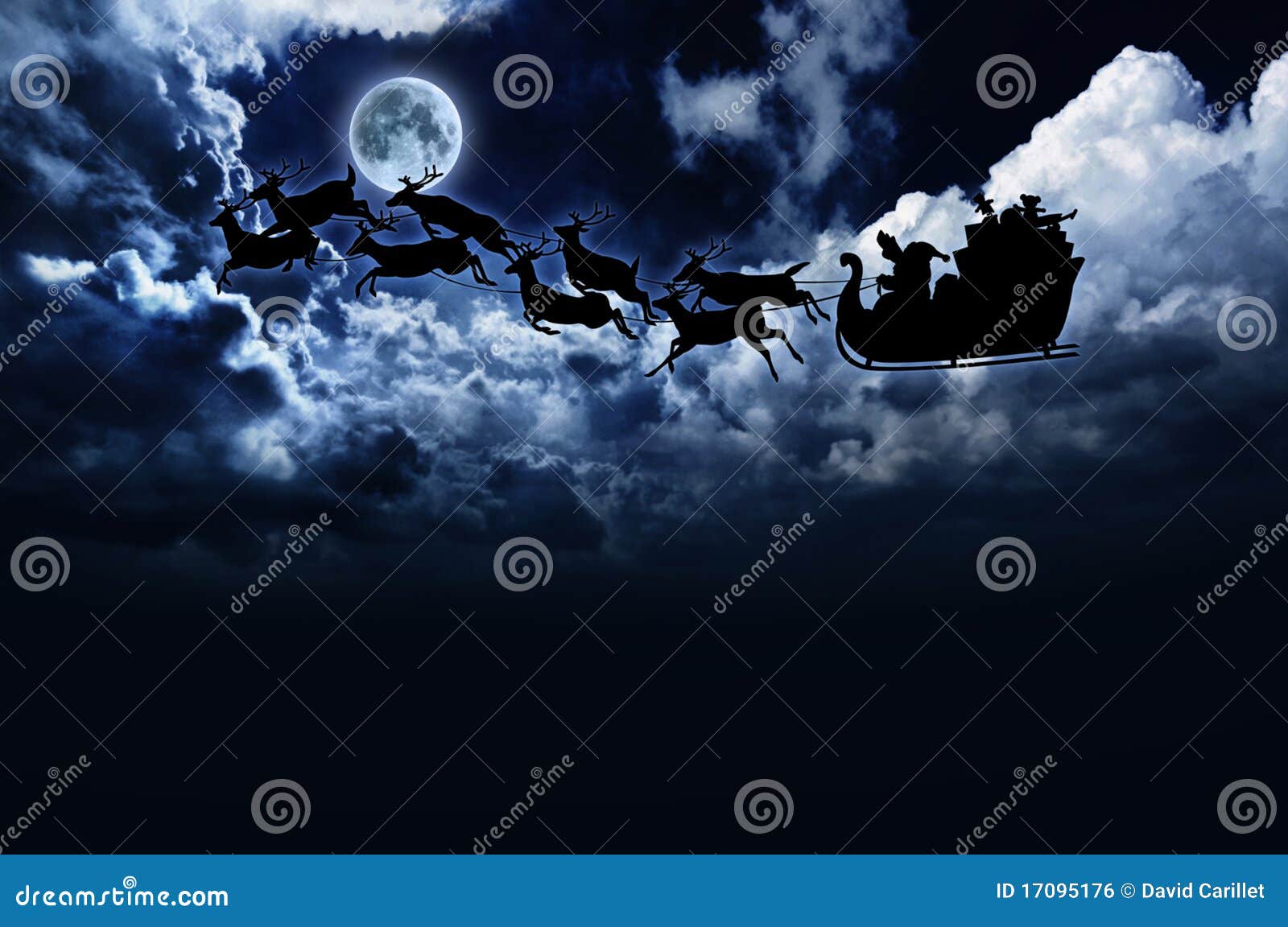 santa sleigh flying real