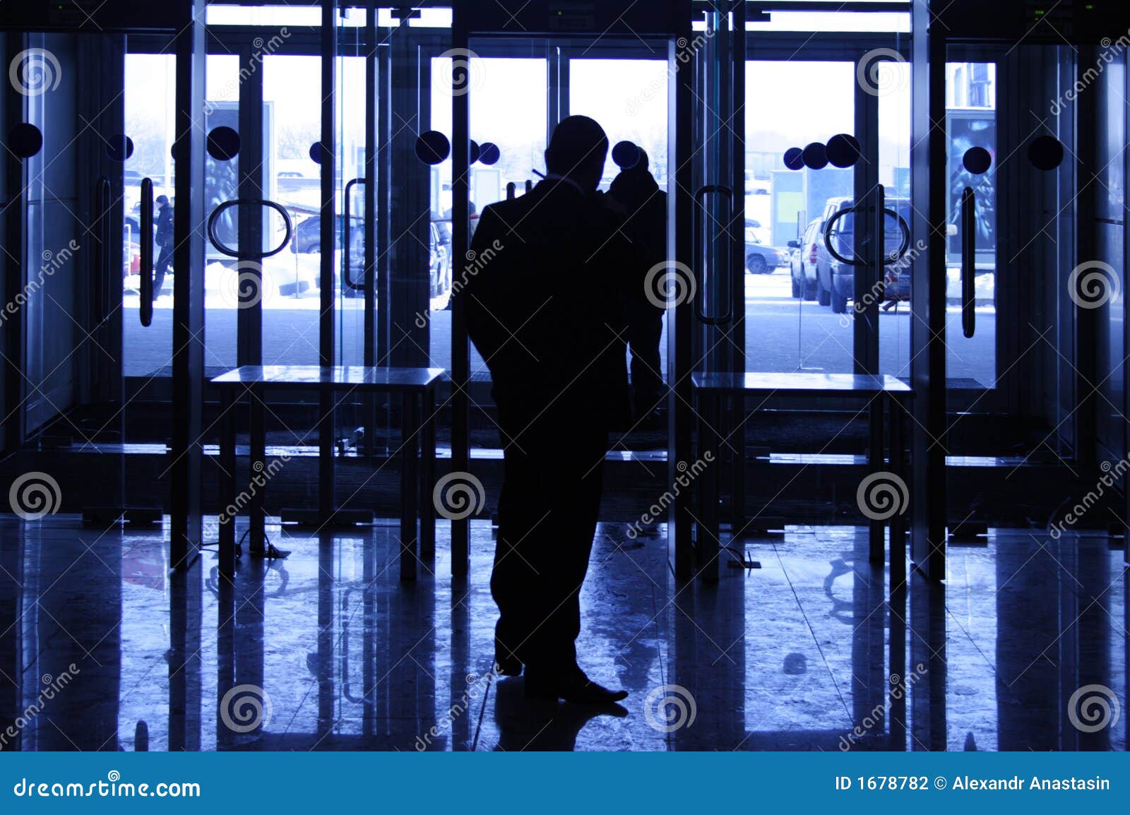 silhouette of the security guard