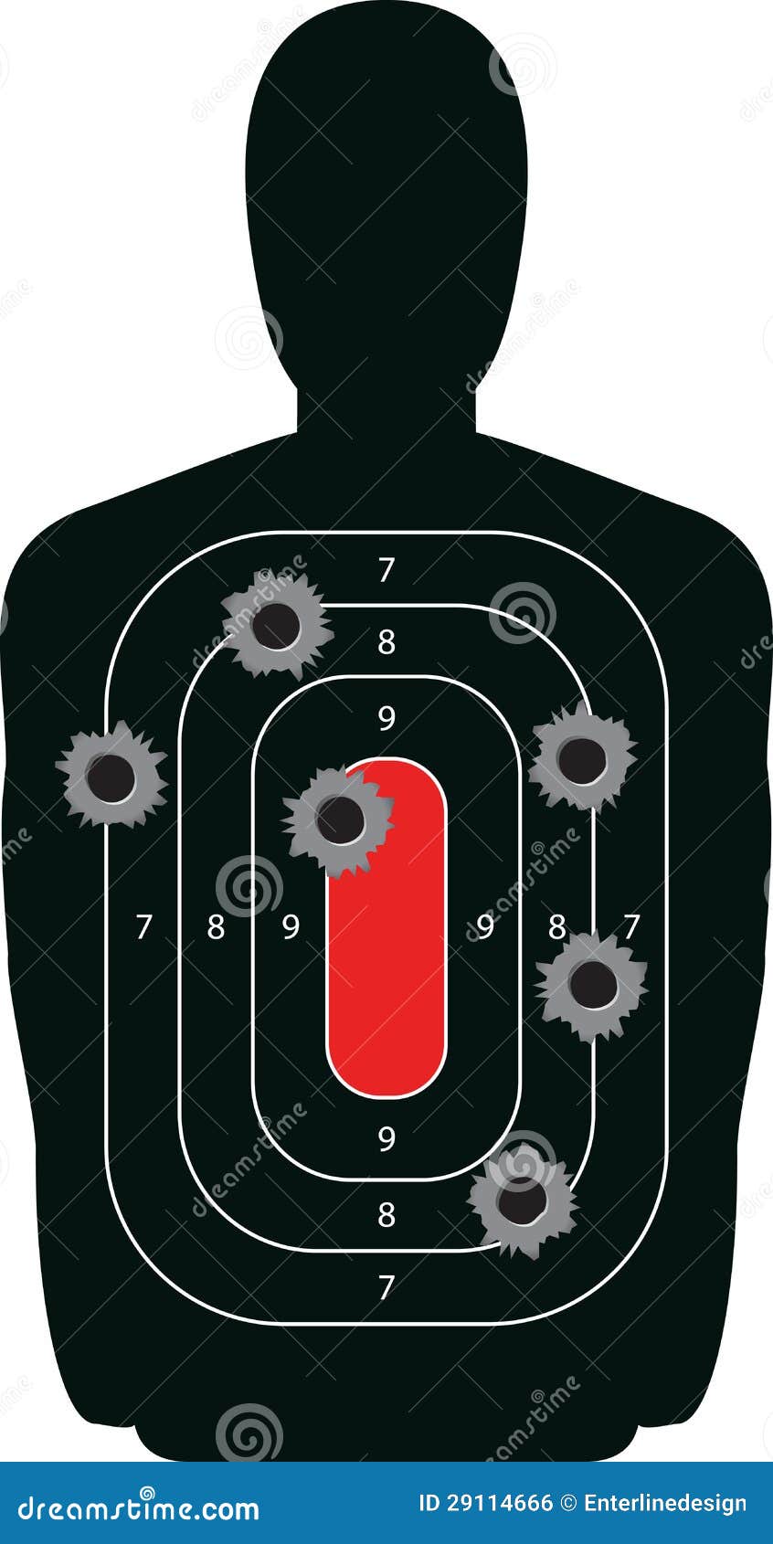 Silhouette Shooting Range Gun Target With Bullet H Stock Photo - Image