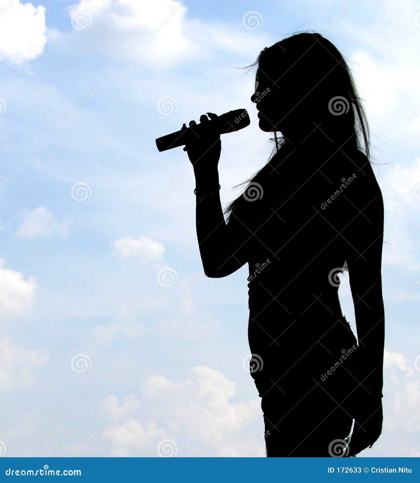 Silhouette Of Singing Girl Stock Photos - Image: 172633