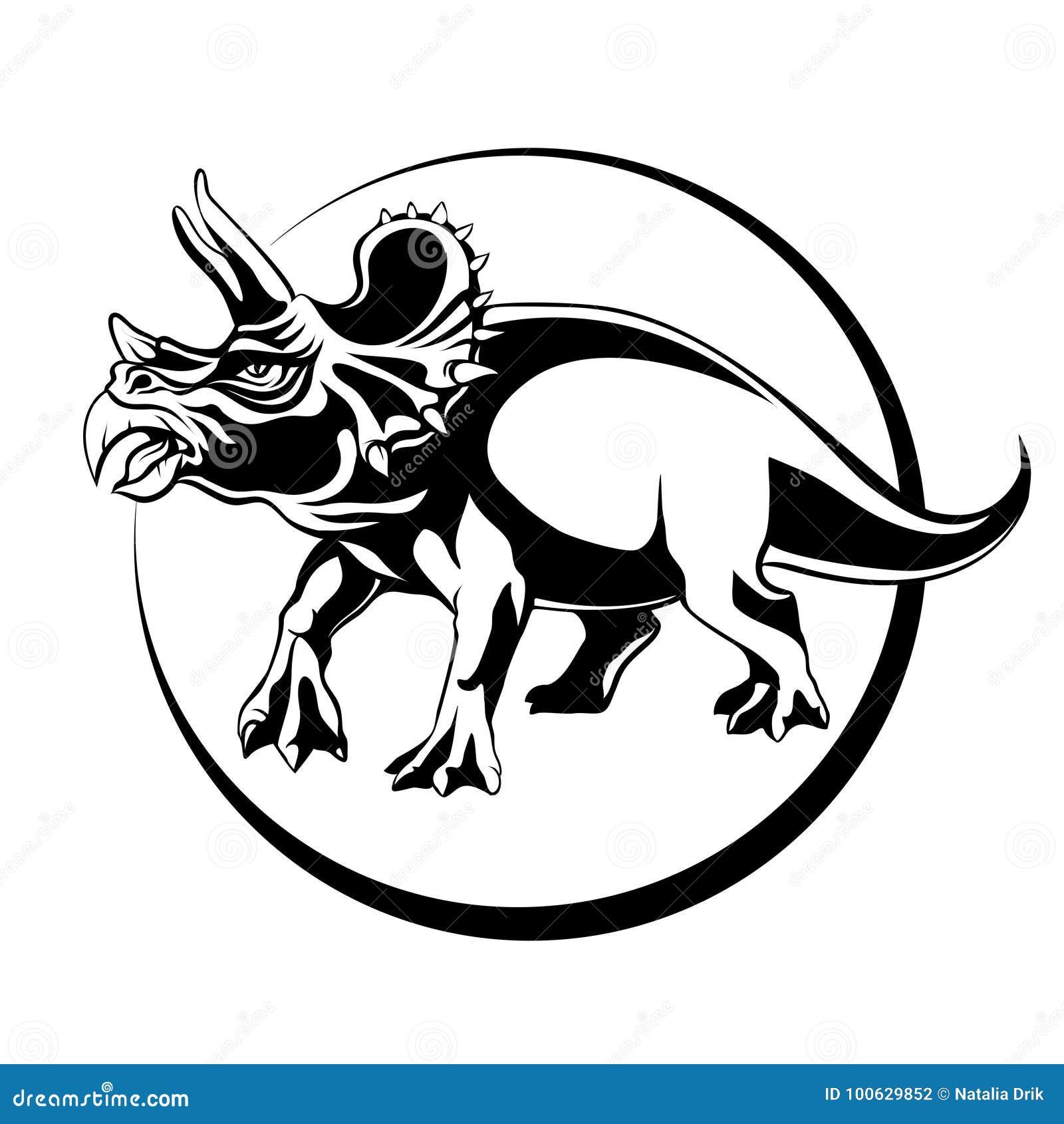 Premium Vector  Abstract black line dinosaur triceratops skull