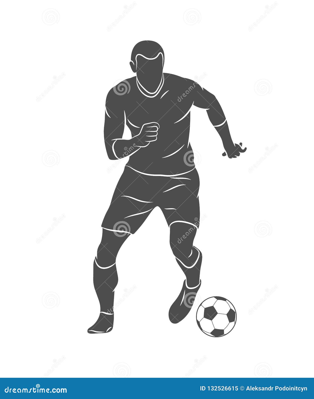 Vector - Football Player with Soccer Ball Stock Photo - Illustration of  football, motion: 196029084