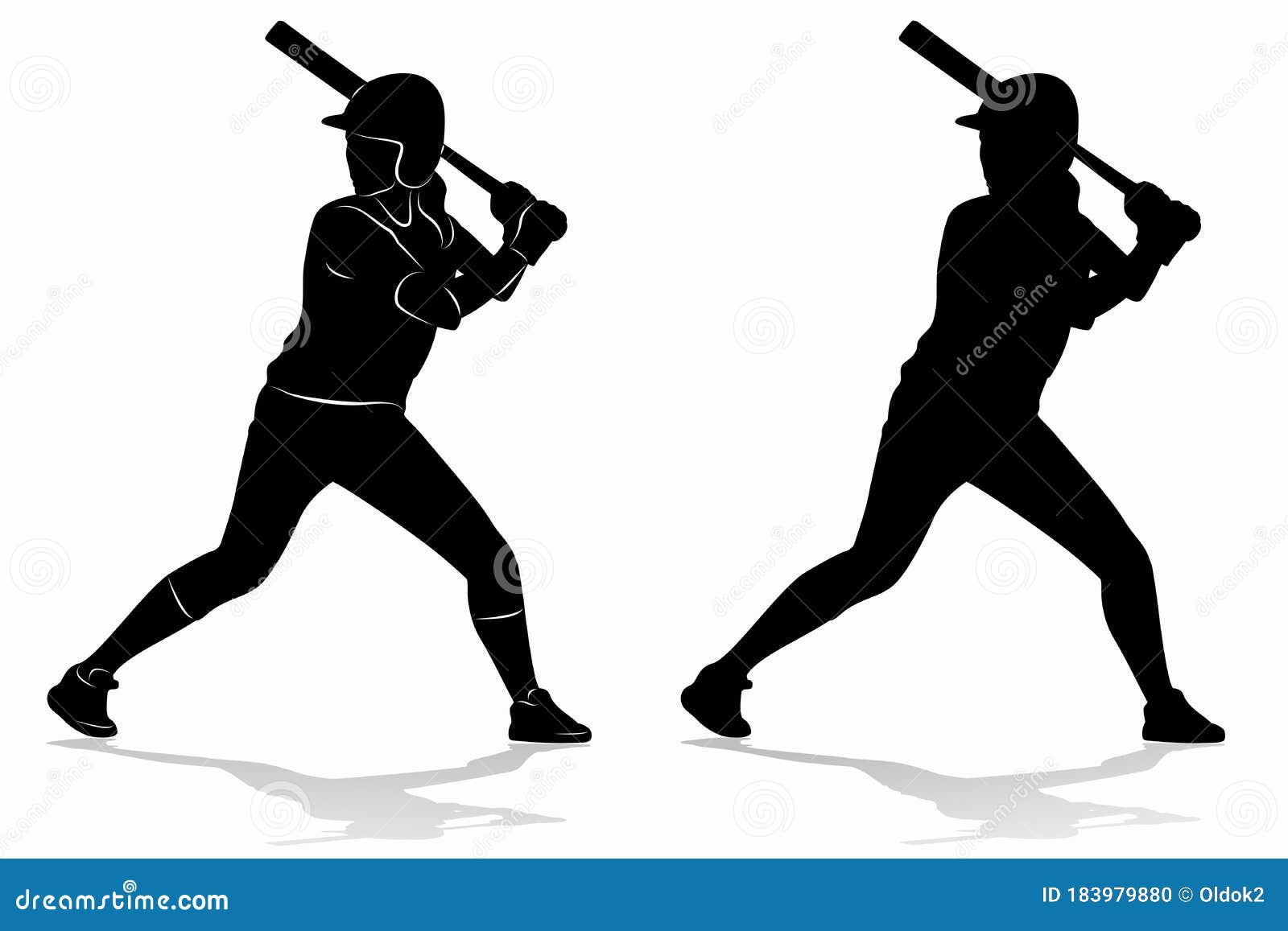 Softball Player Silhouettes, Softball Silhouettes,Set Of Baseball ...