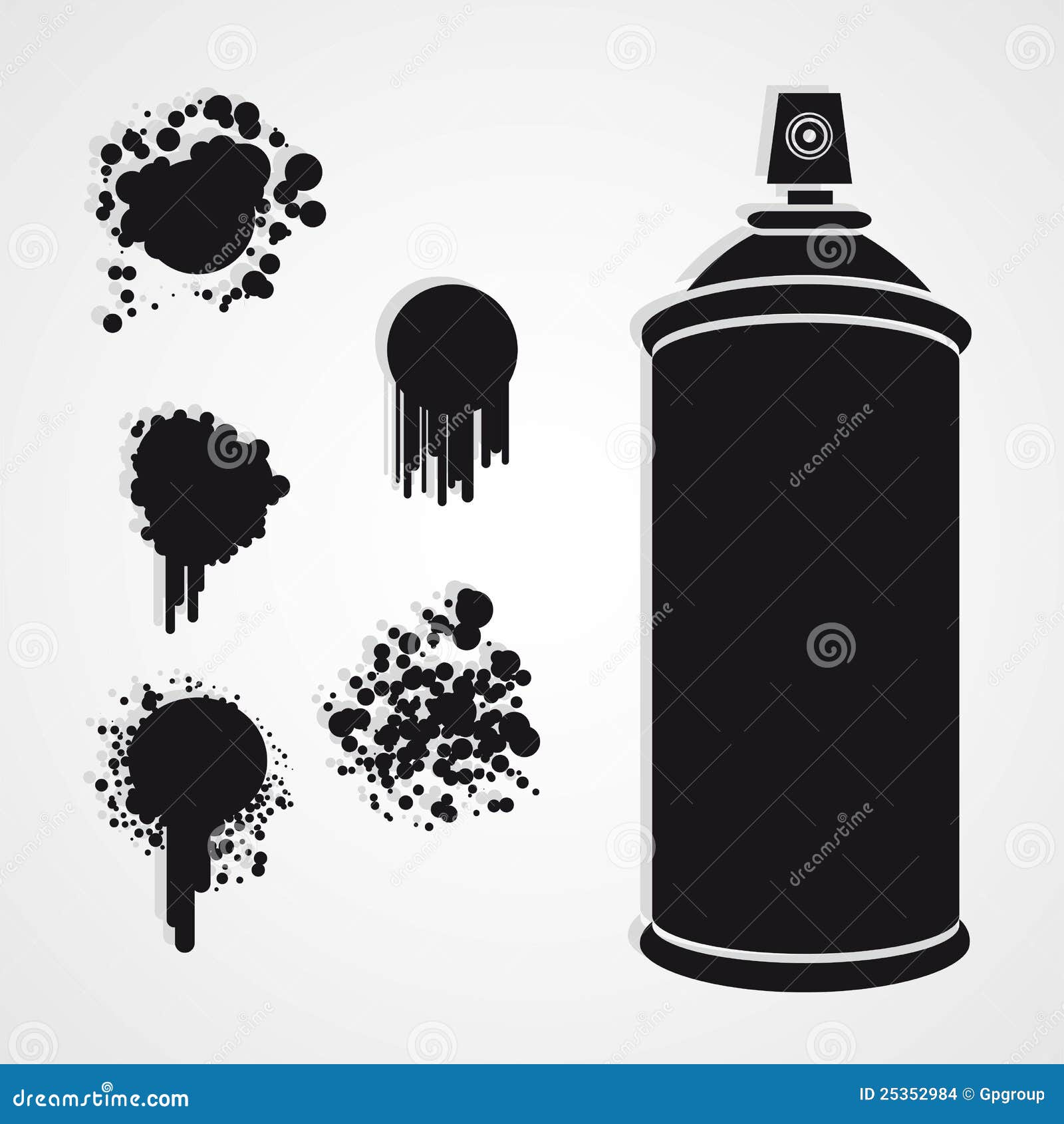 Black and white paint bucket silhouette Royalty Free Vector