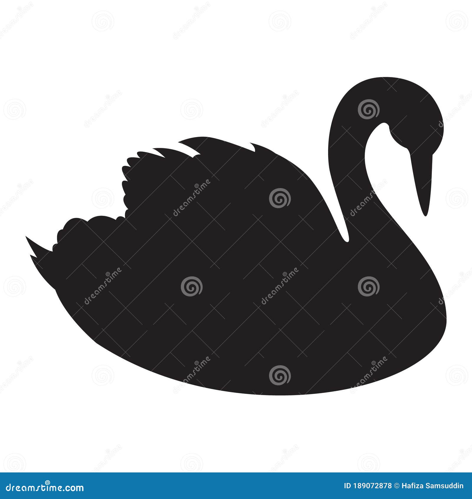 Silhouette of Swan. Vector Illustration Decorative Design Stock Vector ...