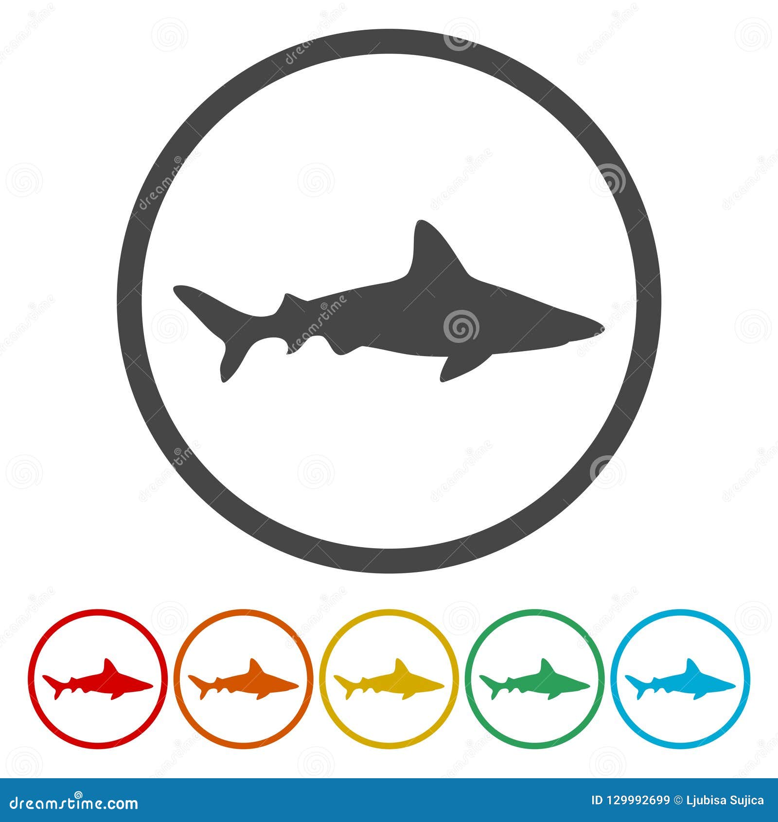 Download Silhouette, Swimming Shark Icon Set Stock Vector ...