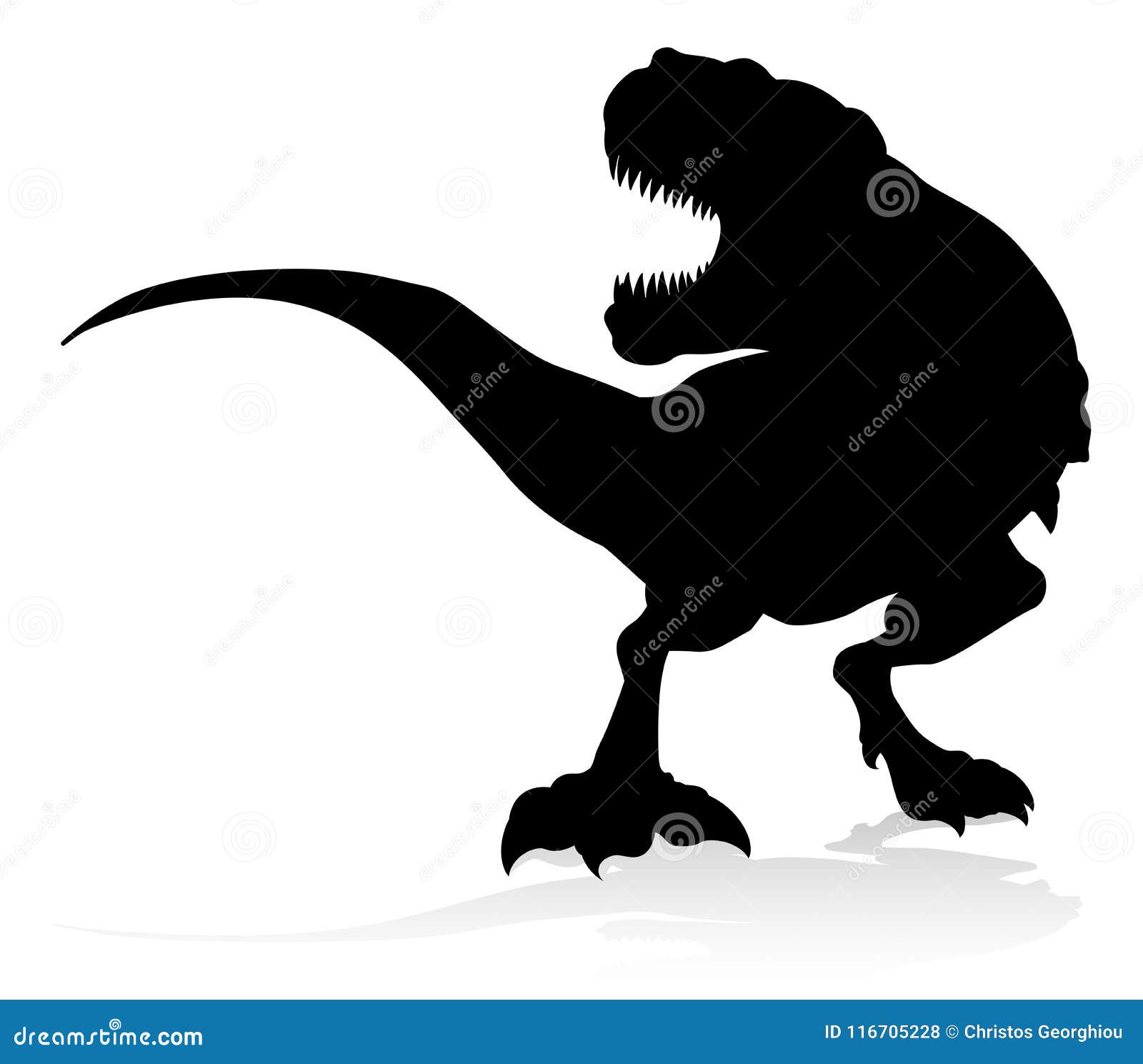 Download T Rex Dinosaur Silhouette stock vector. Illustration of prehistoric - 116705228