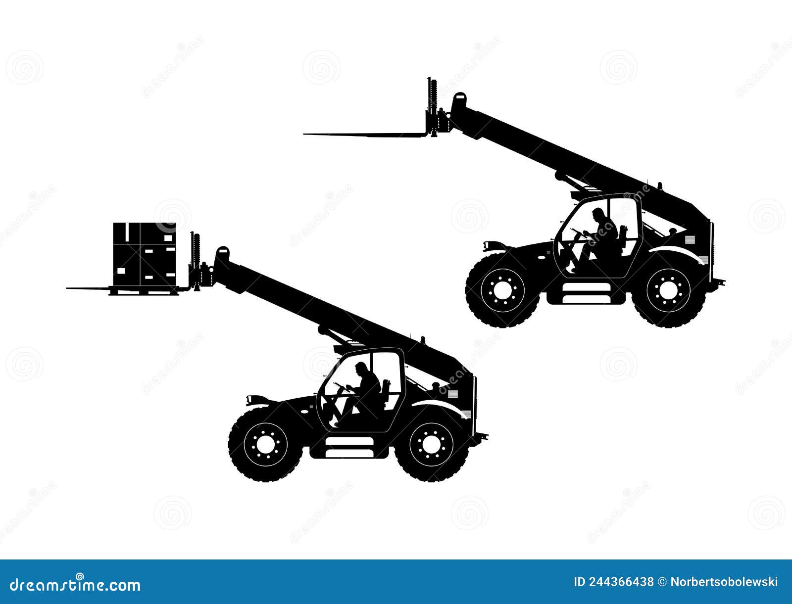 silhouette of telehandler.