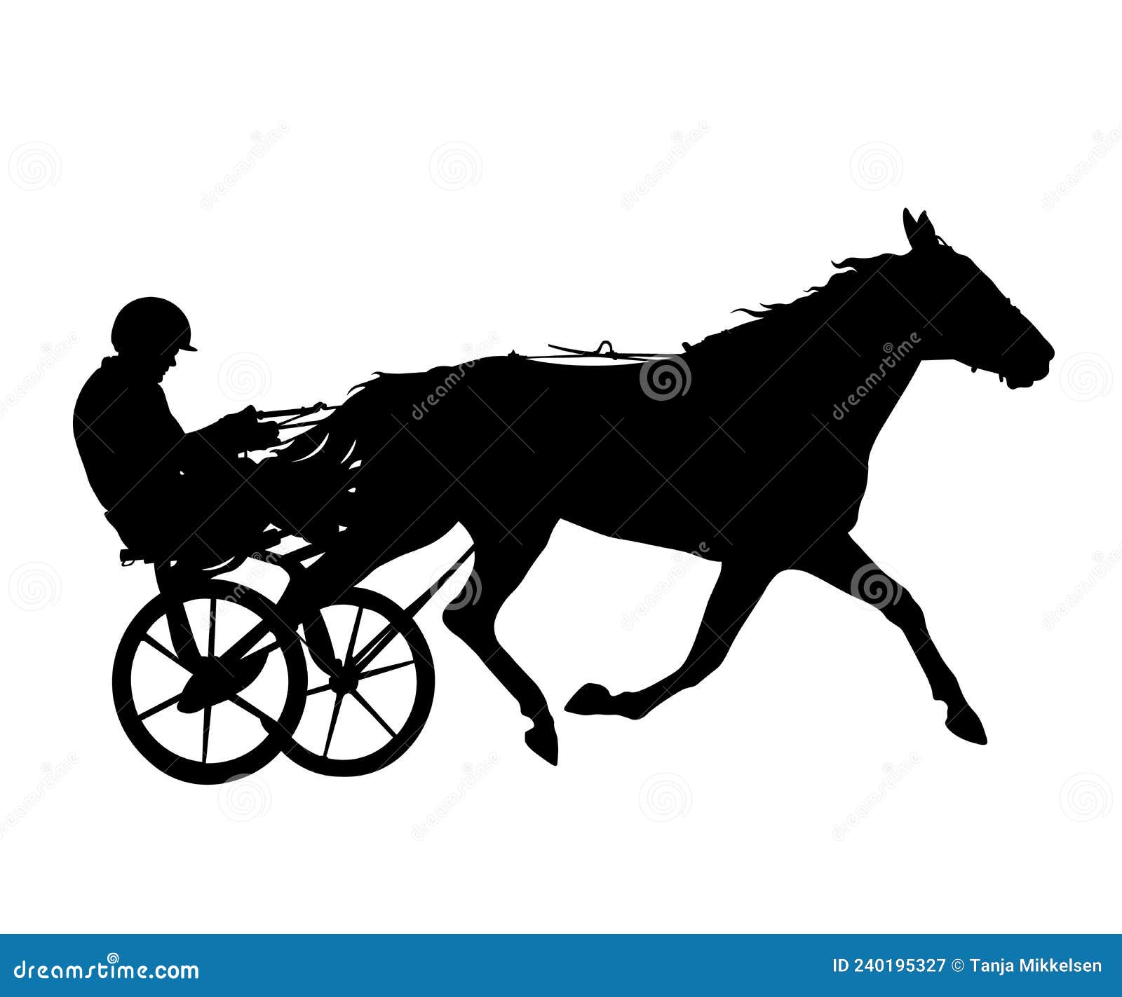 Trotting Harness racing stock vector. Illustration of competitor