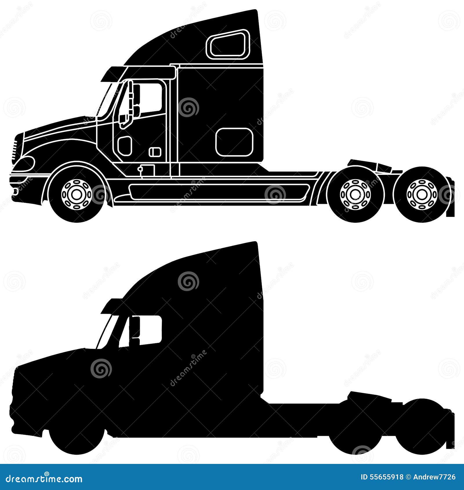 Silhouette Of A Truck Kenworth W900 Stock Photography Silhouette Of A Truck Kenworth W900 Stock Photography