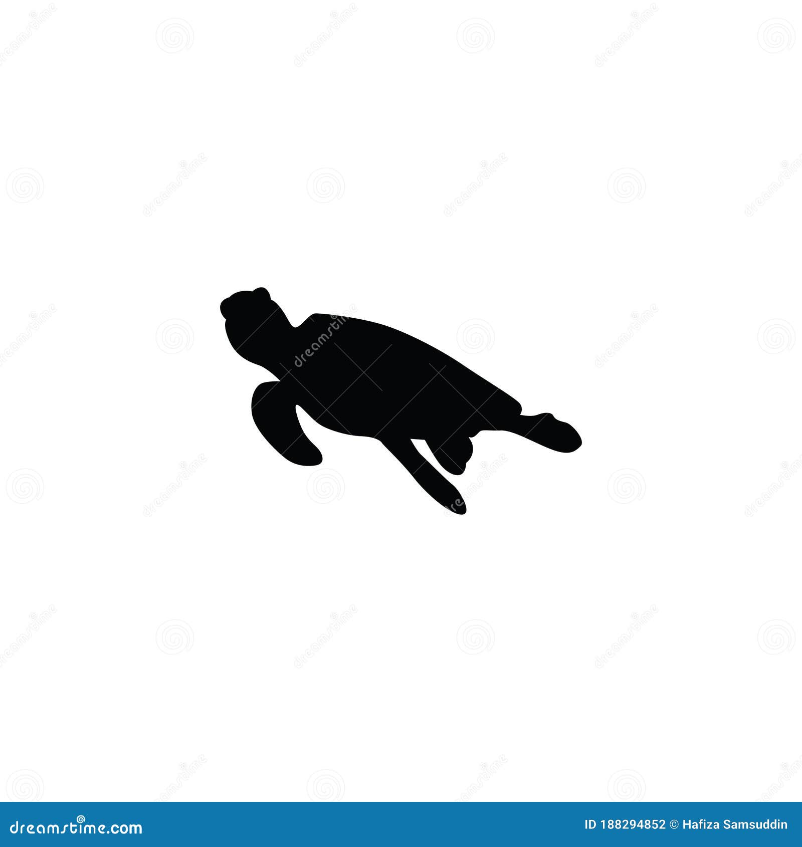 Silhouette of Turtle. Vector Illustration Decorative Design Stock
