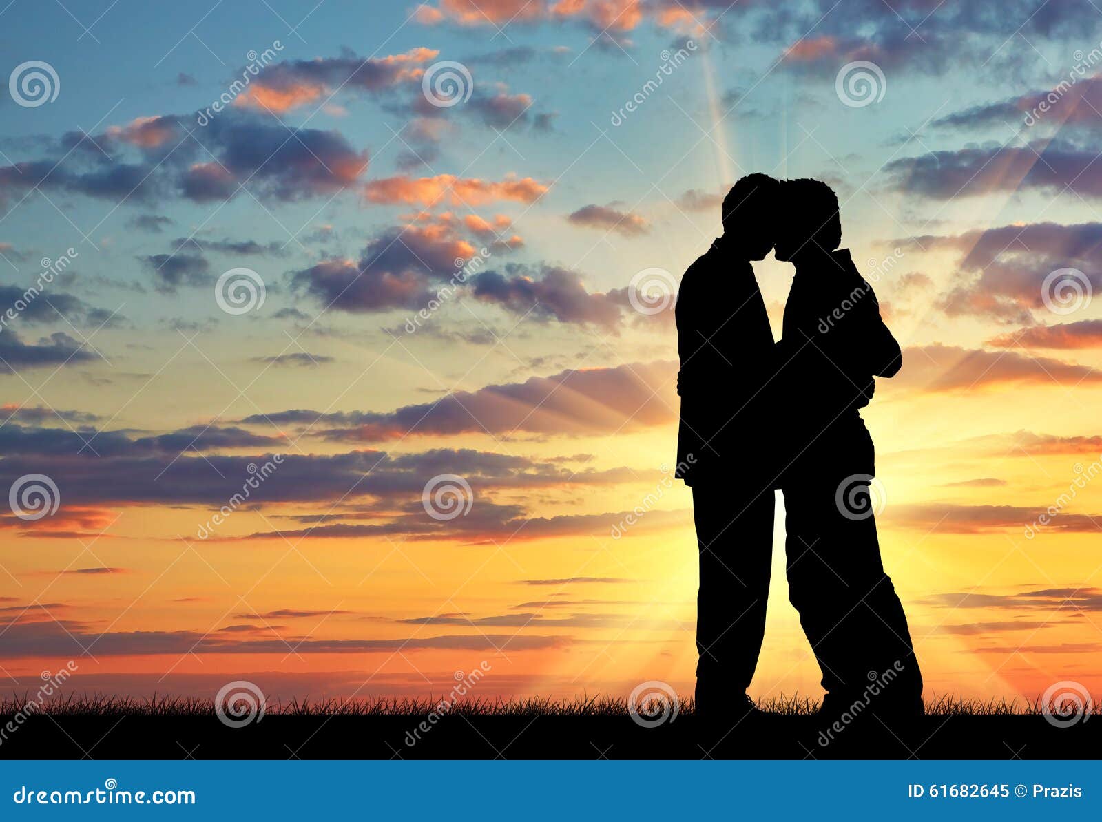 handsome gay men kissing