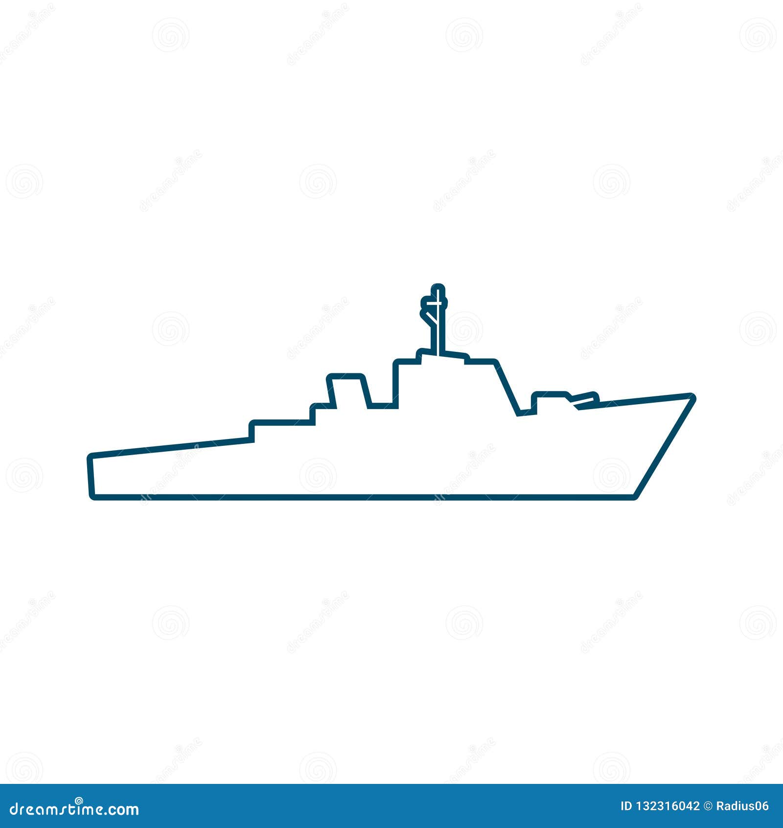 silhouette of warship